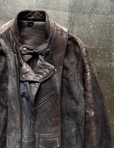Maison MIHARA YASUHIRO Mihara Yasuhiro Early Distressed Leather Jacket Size US XS / EU 42 / 0 - 5 Thumbnail