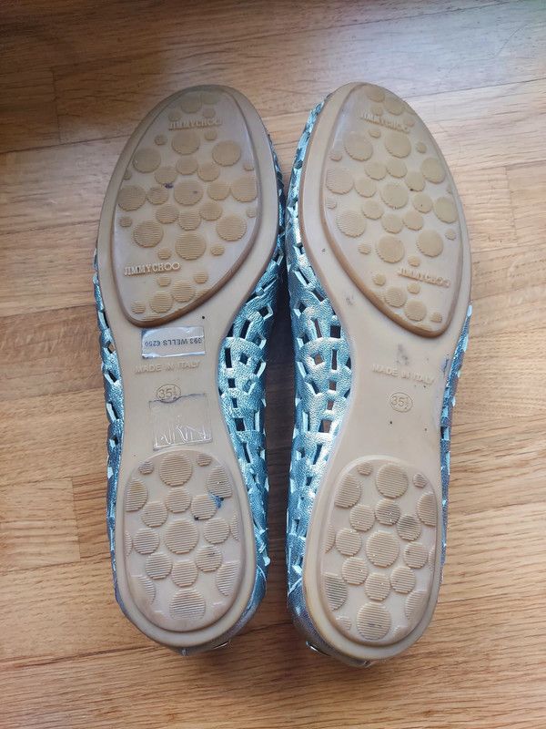 Jimmy Choo Jimmy Choo silver leather ballet flats 2.5 Size US 4.5 / IT 34.5 - 6 Thumbnail