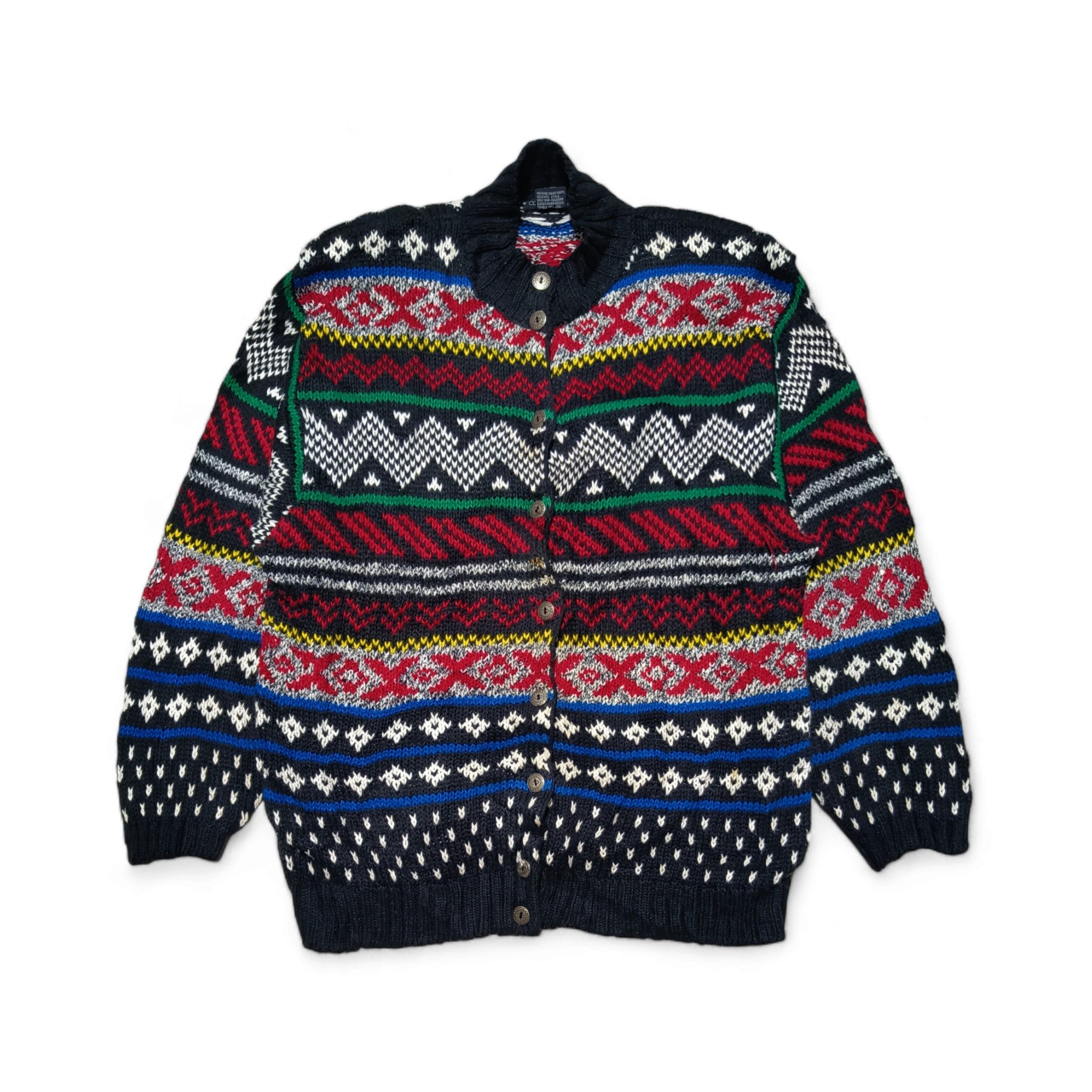 Other Vintage 80s COUNTERPARTS II Ethnic Pattern Knit Sweater Size US L / EU 52-54 / 3 - 1 Thumbnail