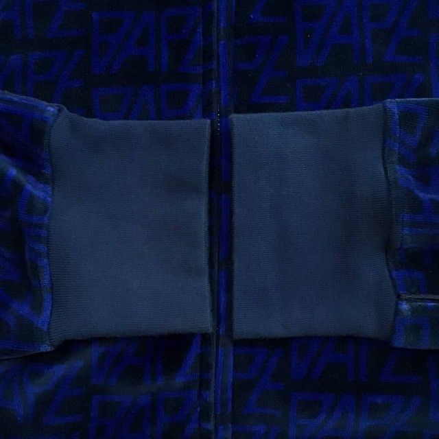 Bape BAPE Logo Monogram Velour Shark Full Zip Hoodie APE XXL 2XL Size US XXL / EU 58 / 5 - 7 Thumbnail