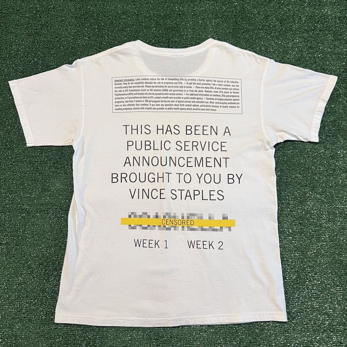 Vince Staples Vince Staples Coachella 2022 “Condom” Tee (White) Size US L / EU 52-54 / 3 - 2 Thumbnail