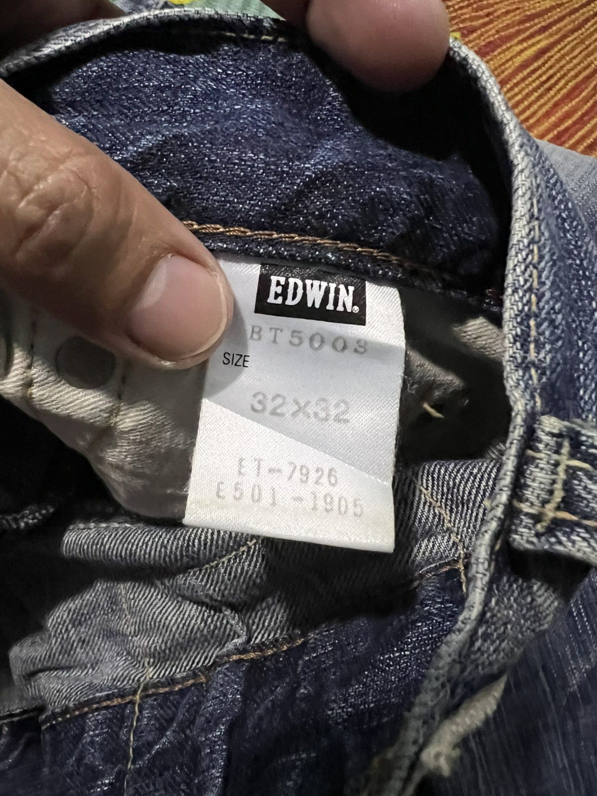 Edwin × If Six Was Nine × Le Grande Bleu (L.G.B.) VINTAGE EDWIN 503 BLUE TRIP WASHED JEANS Size US 33 - 22 Thumbnail