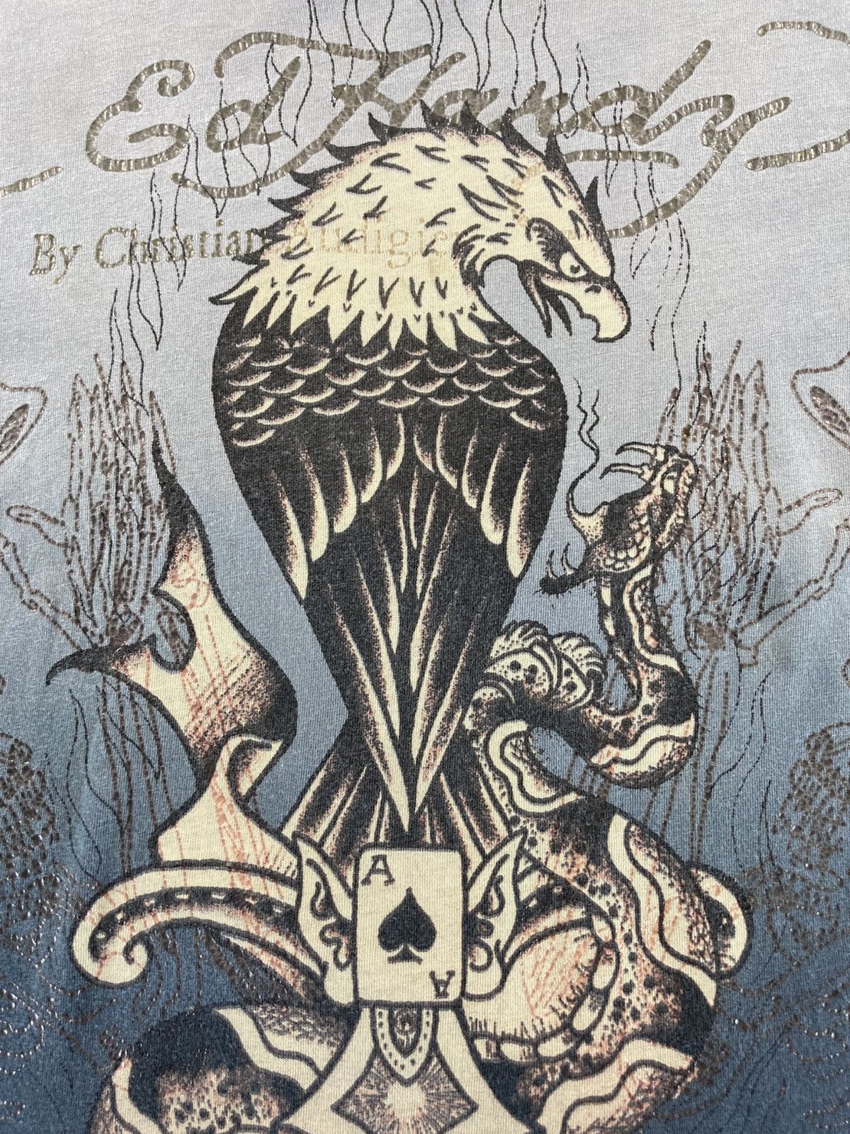 Ed Hardy Ed Hardy "Erase All Fears" Eagle & Snake Ombre Tee Size US L / EU 52-54 / 3 - 5 Thumbnail