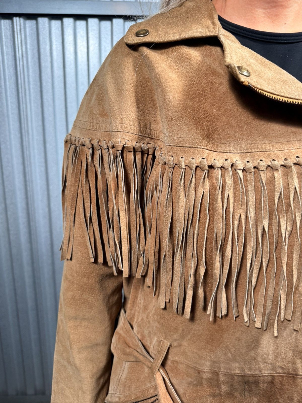 Other Insane Victoria Leather Hide Fringe Western Country Jacket Size M / US 6-8 / IT 42-44 - 2 Thumbnail