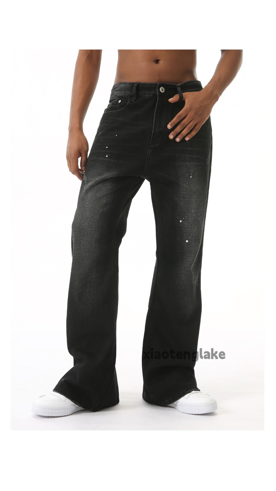 Jean × Vintage washed faded hiphop punk grunge paint bootcut jeans Size US 30 / EU 46 - 6 Thumbnail