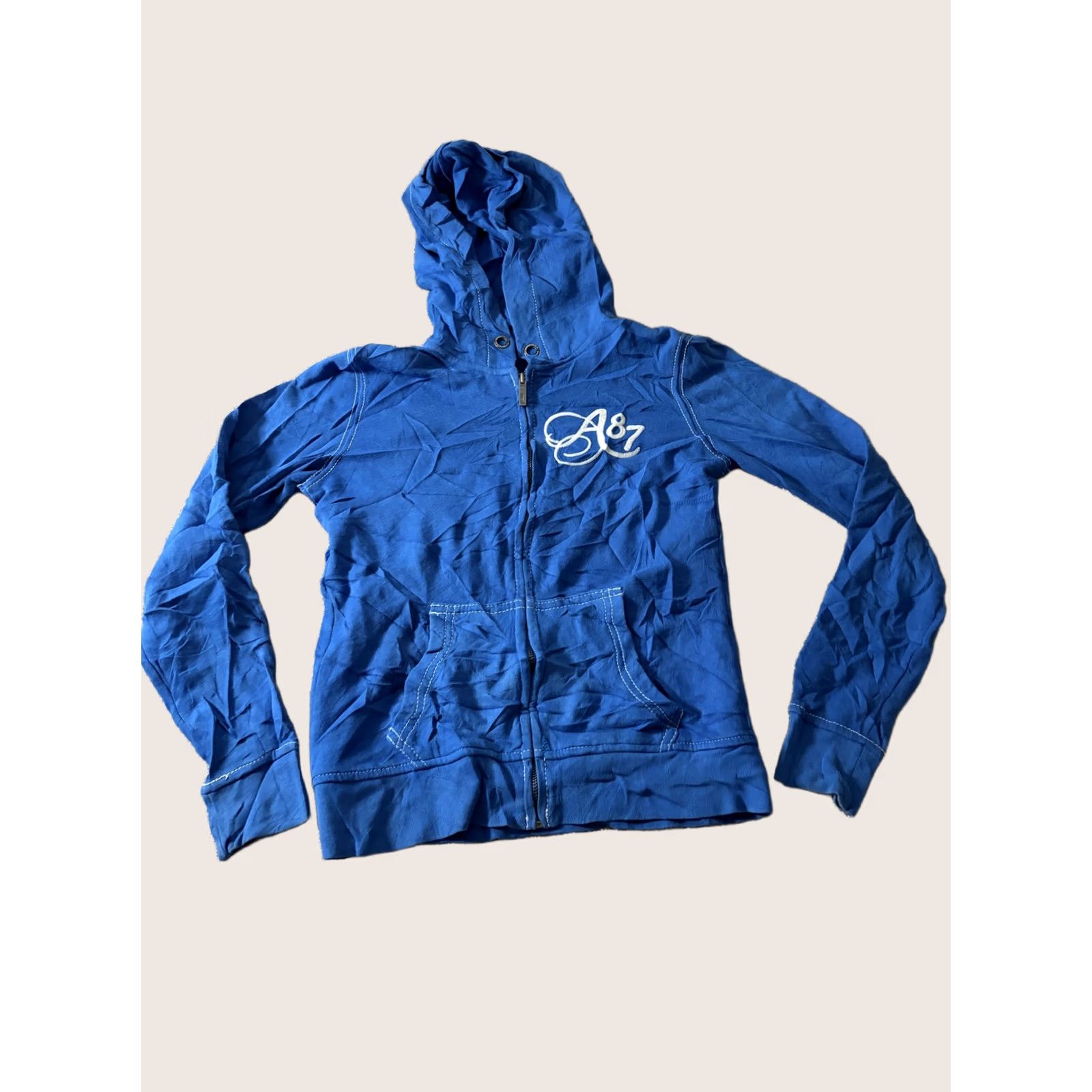 Aeropostale Aero 87 Hoodie Womens Medium Blue Full Zip Fleece Logo Embroidered Sweatshirt Size M / US 6-8 / IT 42-44 - 1 Thumbnail
