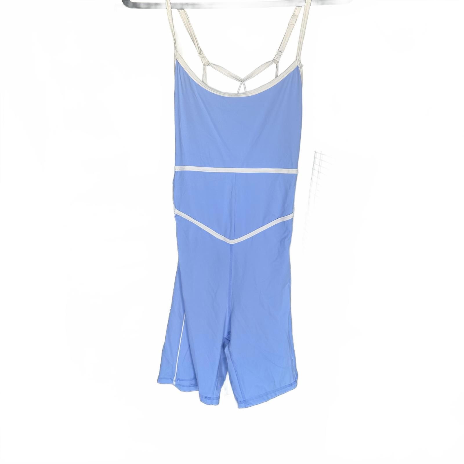 Designer Molly Green large Blue Athletic Romper with Strappy Detail Size 36" / US 14 / IT 50 - 1 Preview