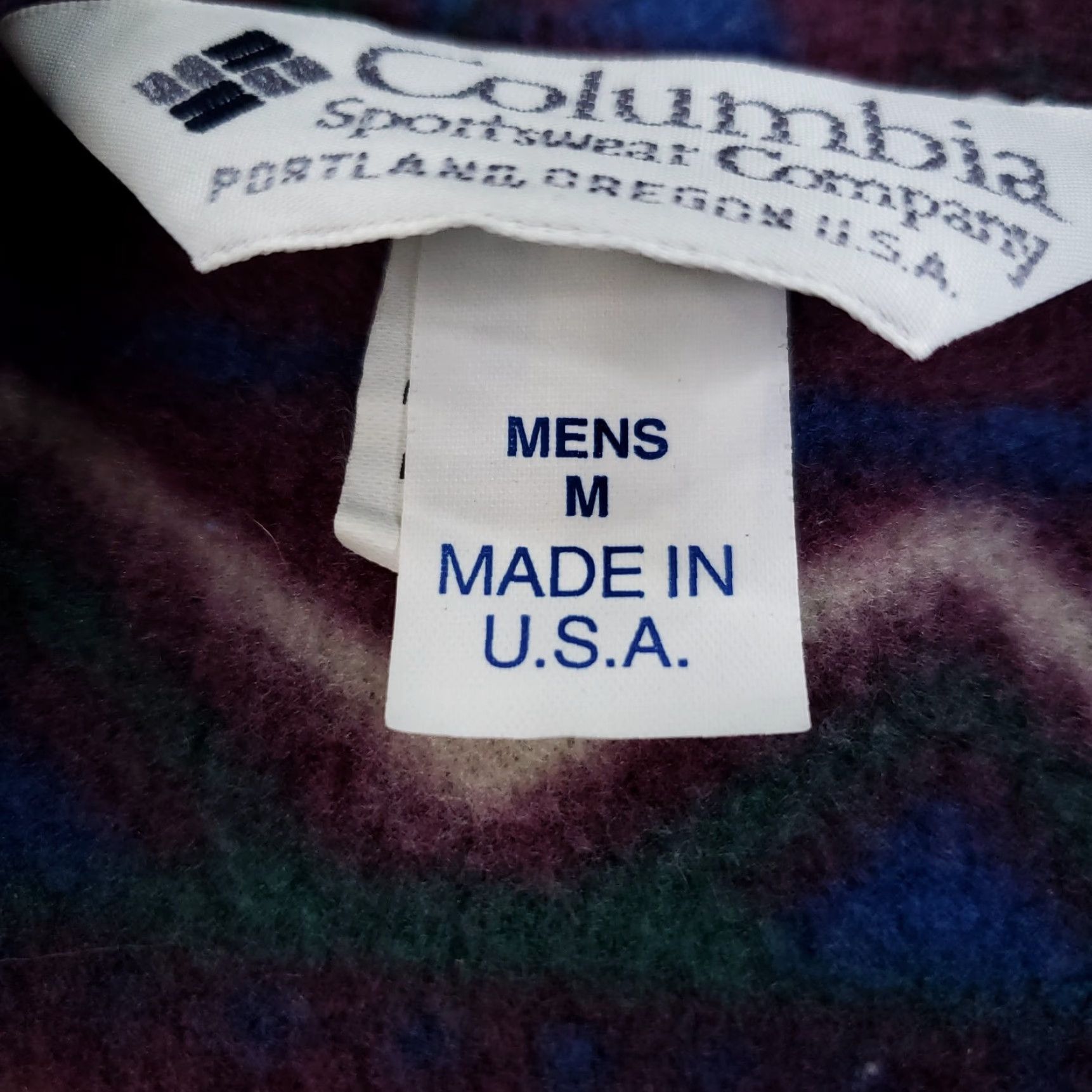 Vintage Vintage Columbia Pullover Sweater Mens Medium Purple Aztec Fleece USA 90s 1/2 Zip Size US M / EU 48-50 / 2 - 6 Thumbnail