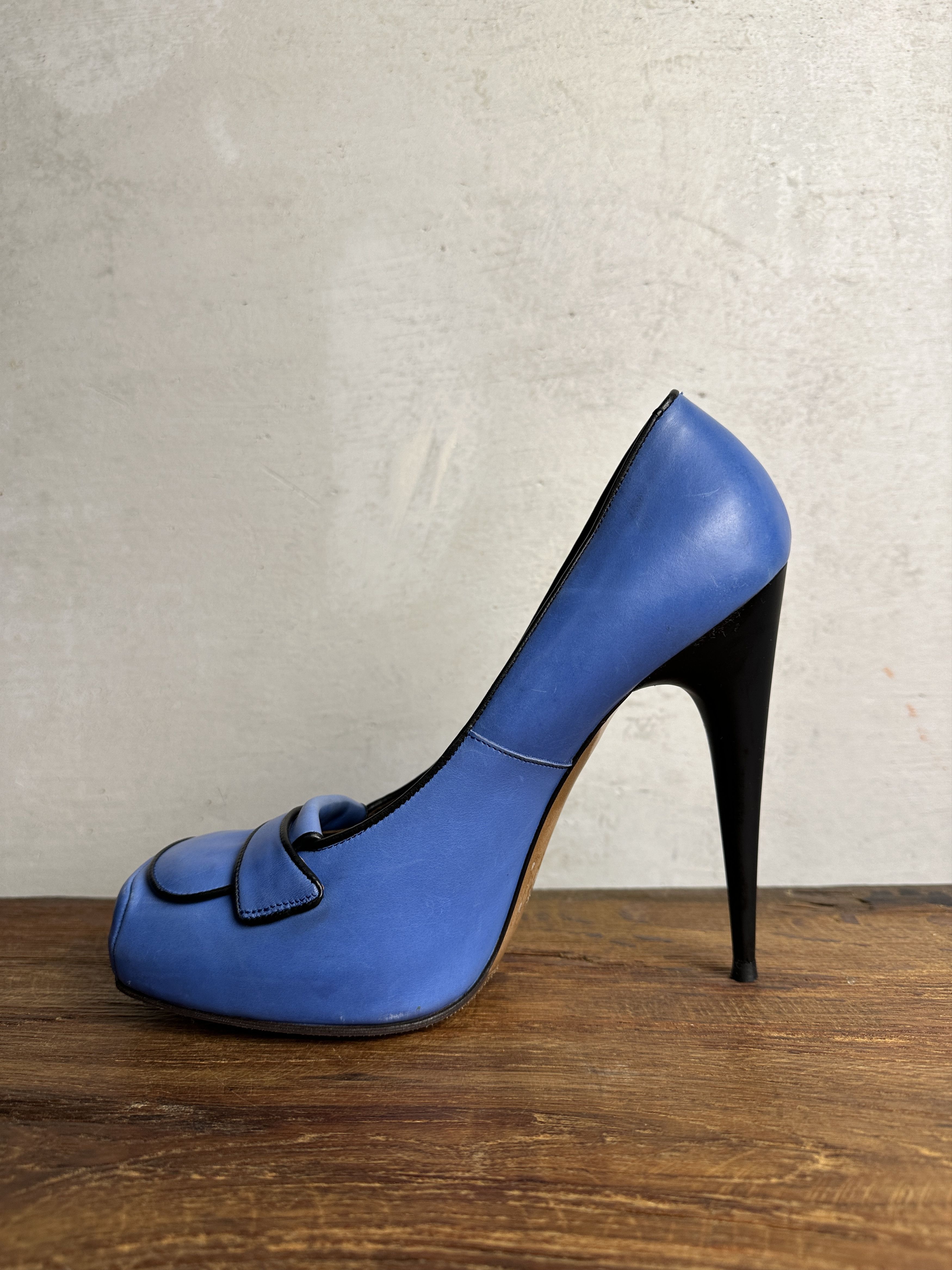 Marni Marni Blue Leather Platform Loafer Pumps Size US 10 / IT 40 - 5 Thumbnail