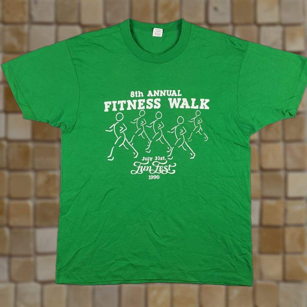 Vintage VINTAGE 90s Fun Fest Music Festival Walk Men's Size M Green Band Tour T Shirt Size US M / EU 48-50 / 2 - 1 Thumbnail