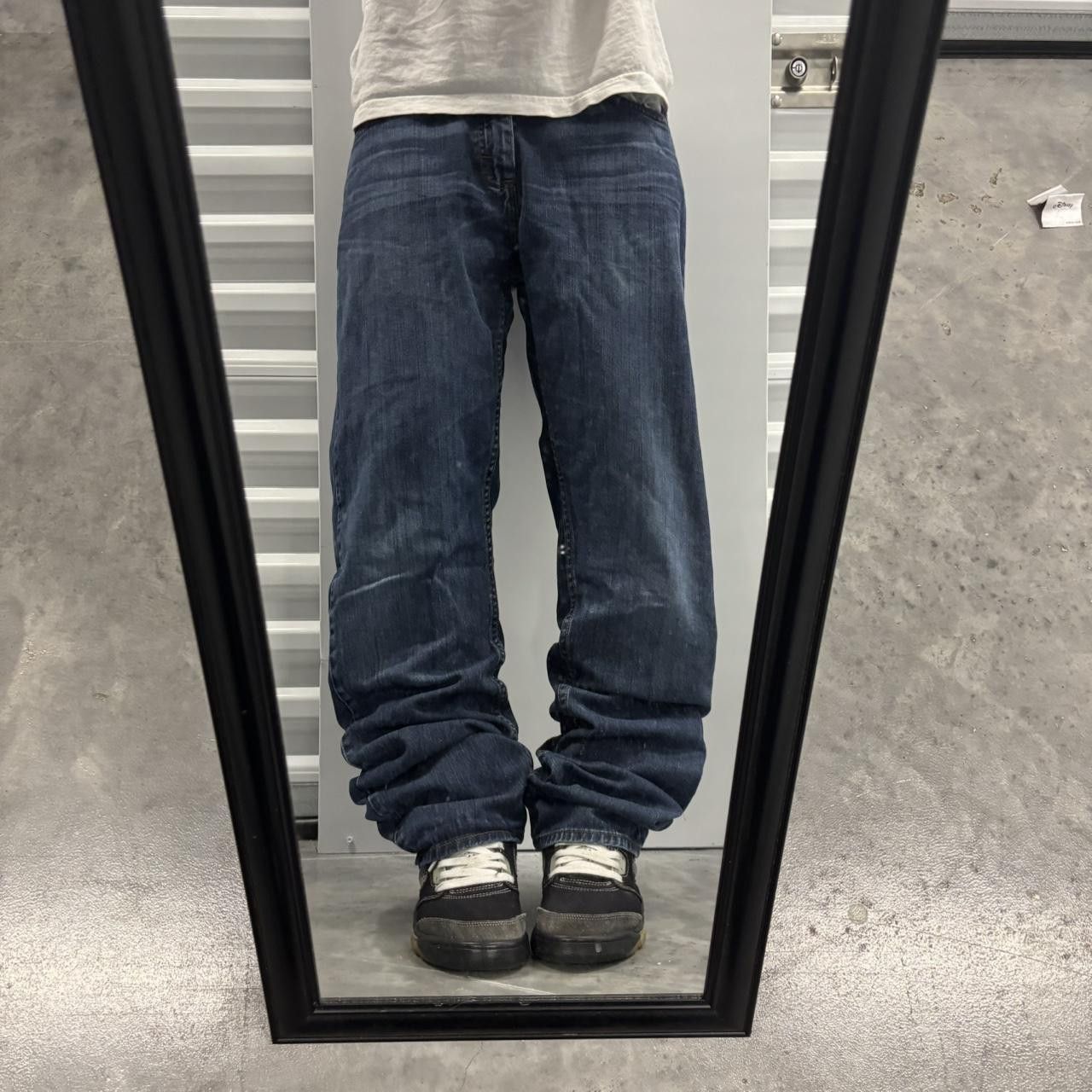 Japanese Brand × Vintage Crazy Vintage Y2K/2000s Grunge Dark Wash Skater Denim Jeans! Size US 32 / EU 48 - 1 Thumbnail