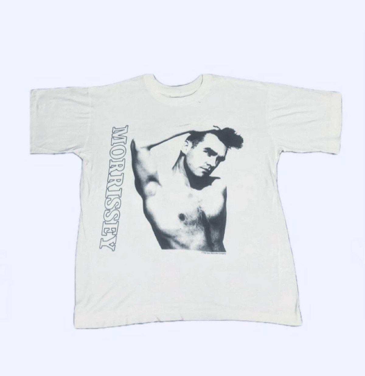 image of Band Tees x Vintage 80's Morrissey Sire Record Shirt,the Smiths in White, Men's (Size XL)