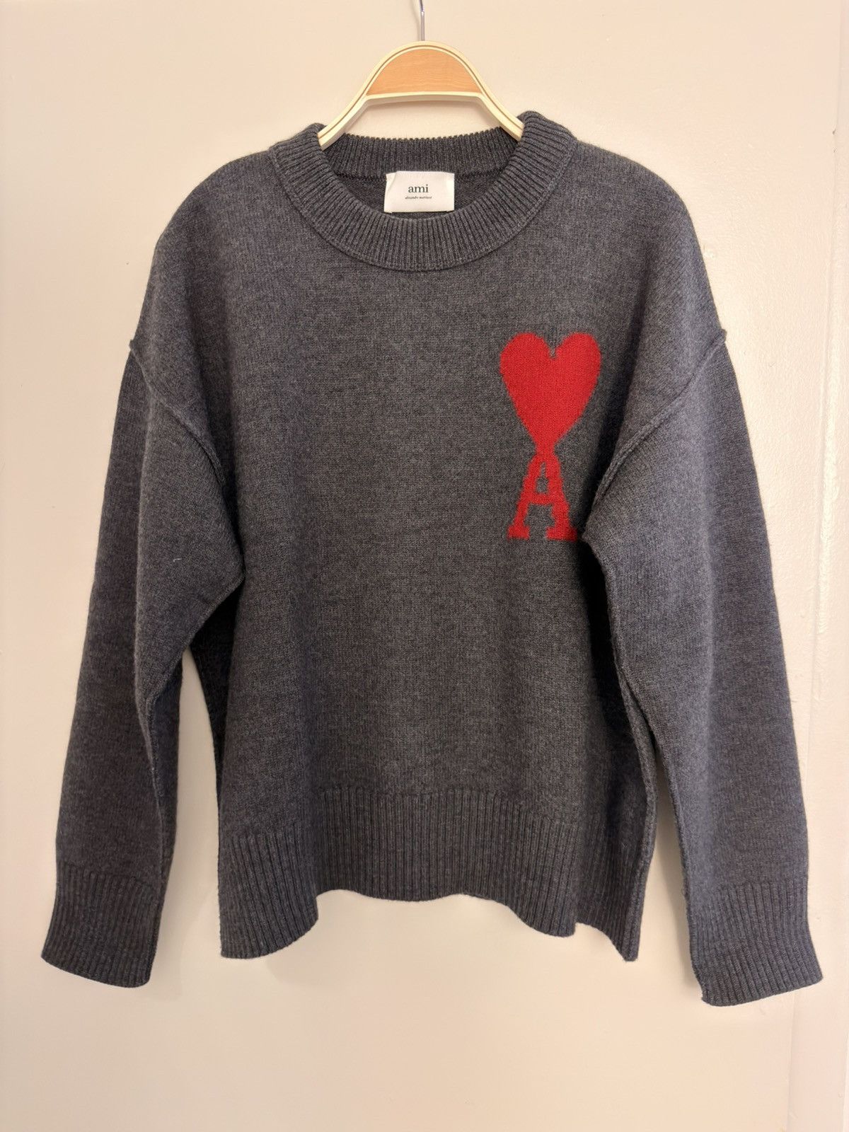 AMI Ami de Coeur Grey Wool Sweater Size US M / EU 48-50 / 2 - 1 Thumbnail