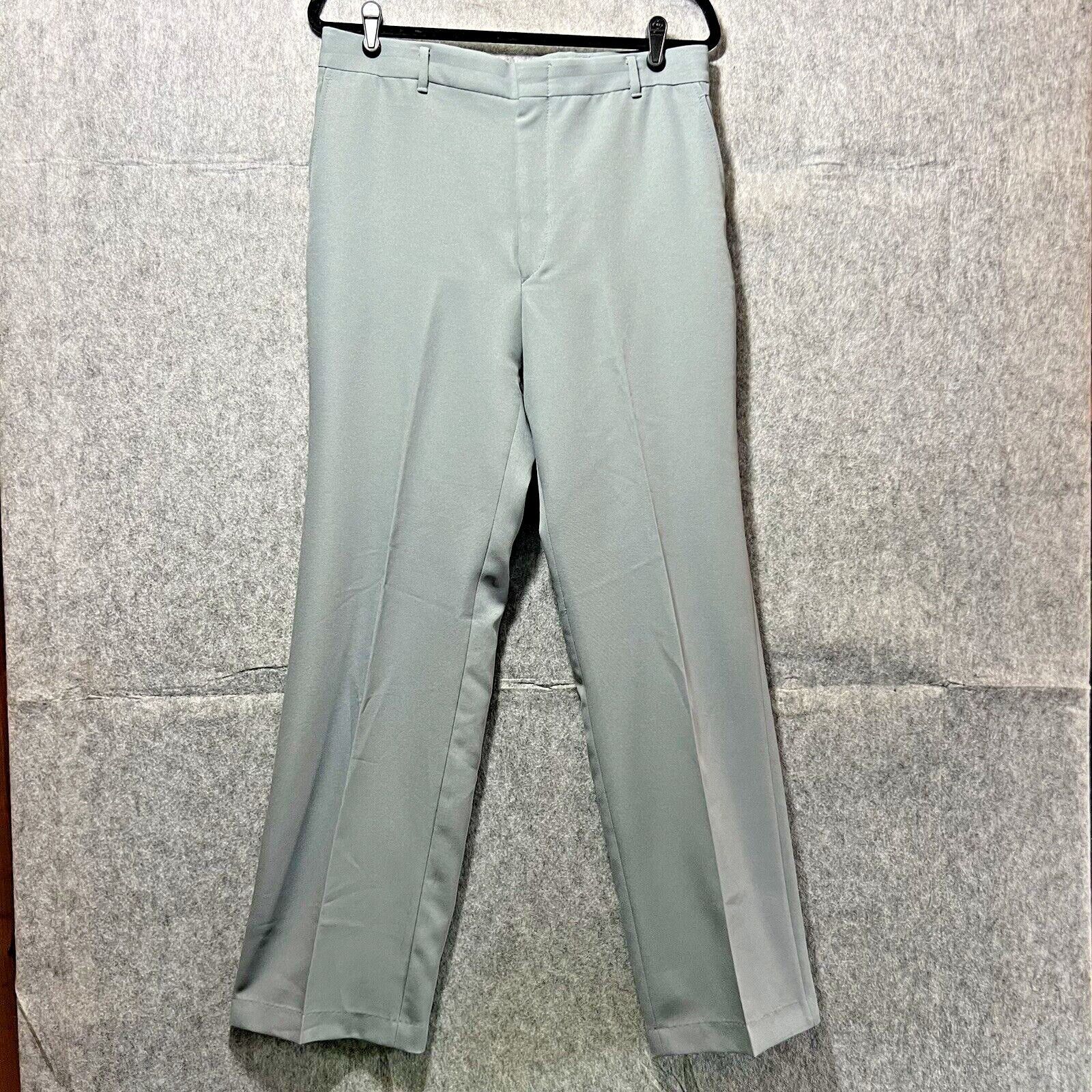 Vintage Vintage Slacks Mens 34x31 Gray Flat Front Dress Pants Talon Size US 34 / EU 50 - 1 Thumbnail