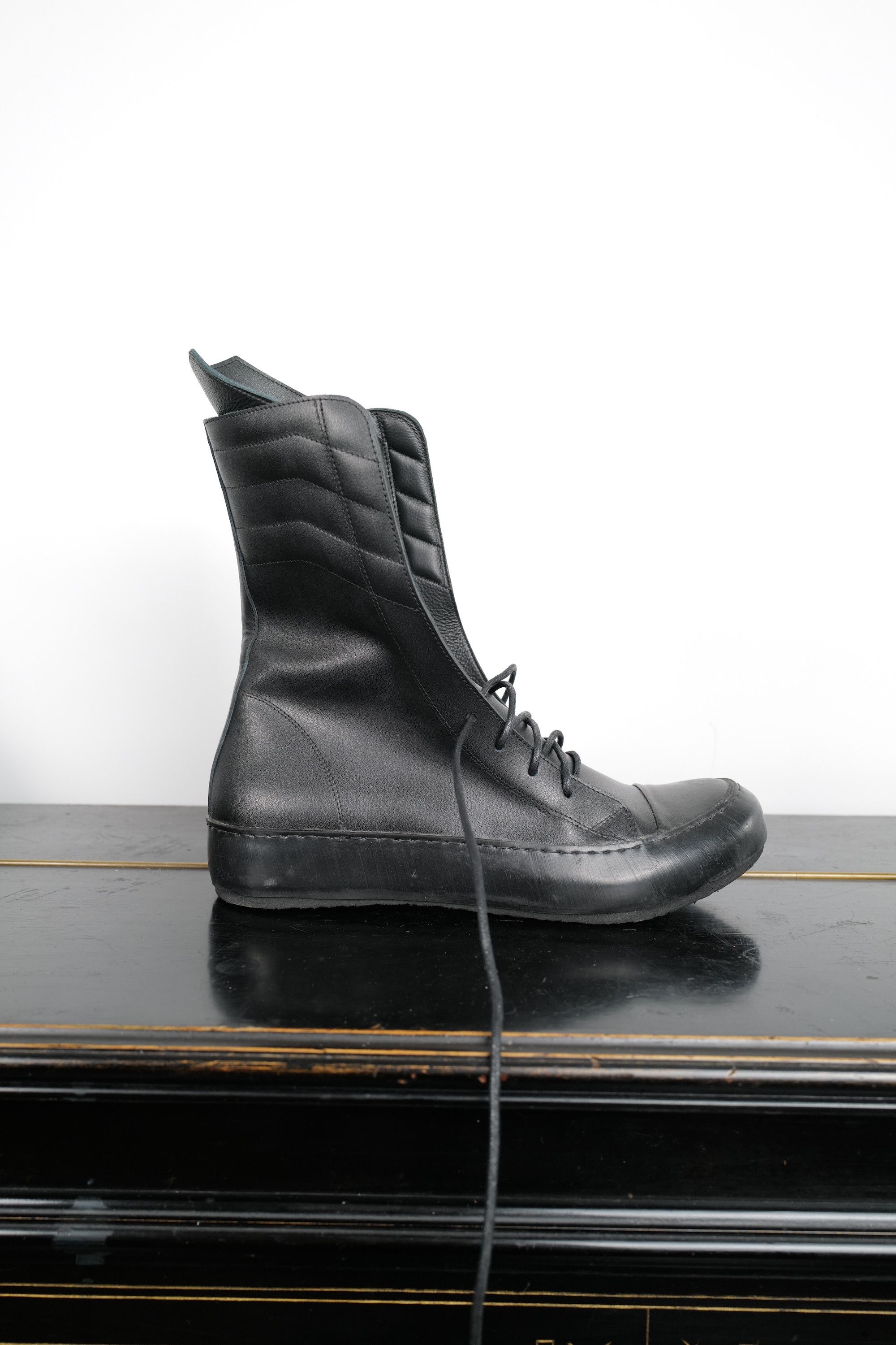 Other HI TOP RICK OWENS TYPE LEATHER SHOES Size US 8 / EU 41 - 6 Thumbnail