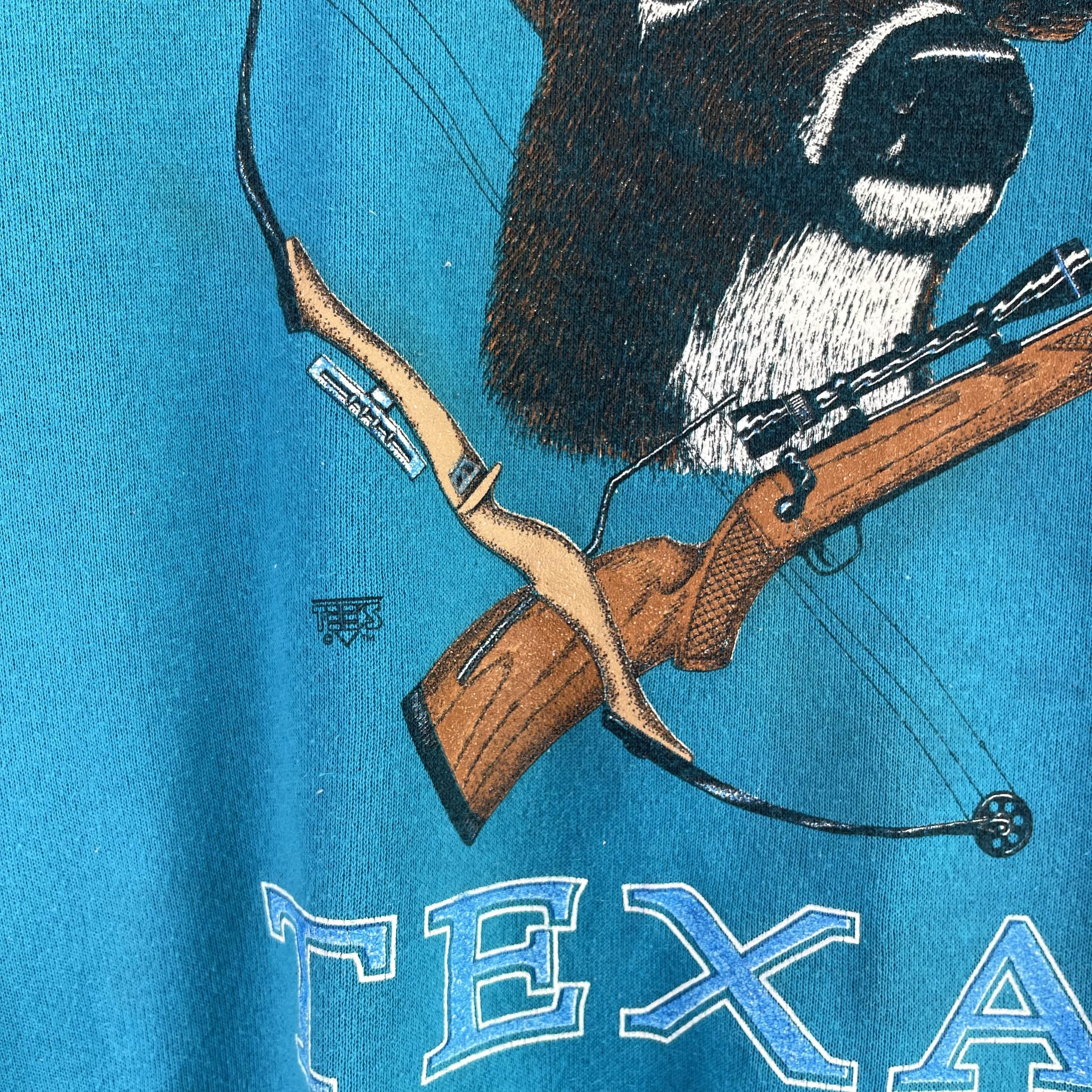 Habitat × Vintage Vintage 90s TEXAS Moose Deer Forest Printed Sweatshirt Size US L / EU 52-54 / 3 - 3 Thumbnail