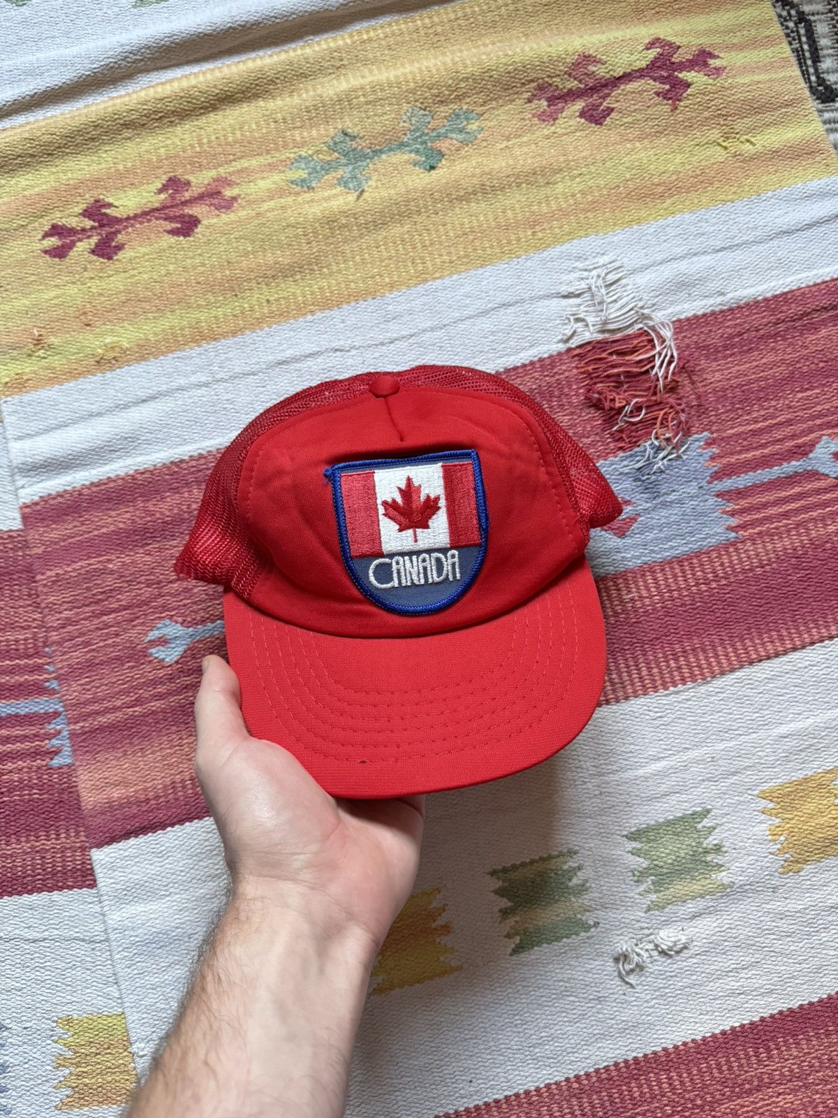 Vintage Vintage 80’s Canada Team Classic Red Trucker Hat Size ONE SIZE - 1 Thumbnail