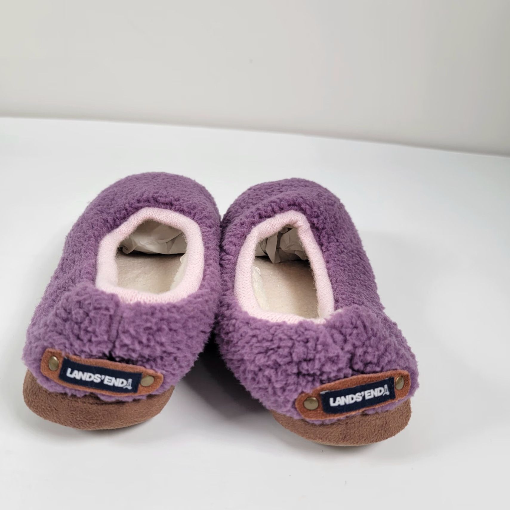 Lands' End Lands' End Womens Slipper Ballet Sherpa Fleece Purple - Size 11, Slip On, Round Toe, Cushioned, Lined, Suede Outsole, M Width, Comfort, Casual, Shoes Size L / US 10 / IT 46 - 3 Thumbnail