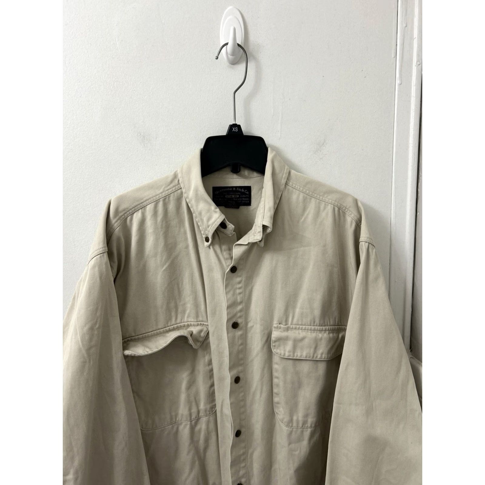 Abercrombie & Fitch VINTAGE Abercrombie & Fitch Field Shirt Mens L Tan Heavy Cotton Twill Button Down Size US L / EU 52-54 / 3 - 2 Thumbnail