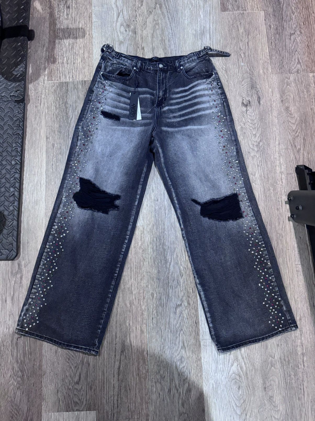 HMDD Black Wash H-Star Crystal Baggy Denim Size US 32 / EU 48 - 1 Thumbnail