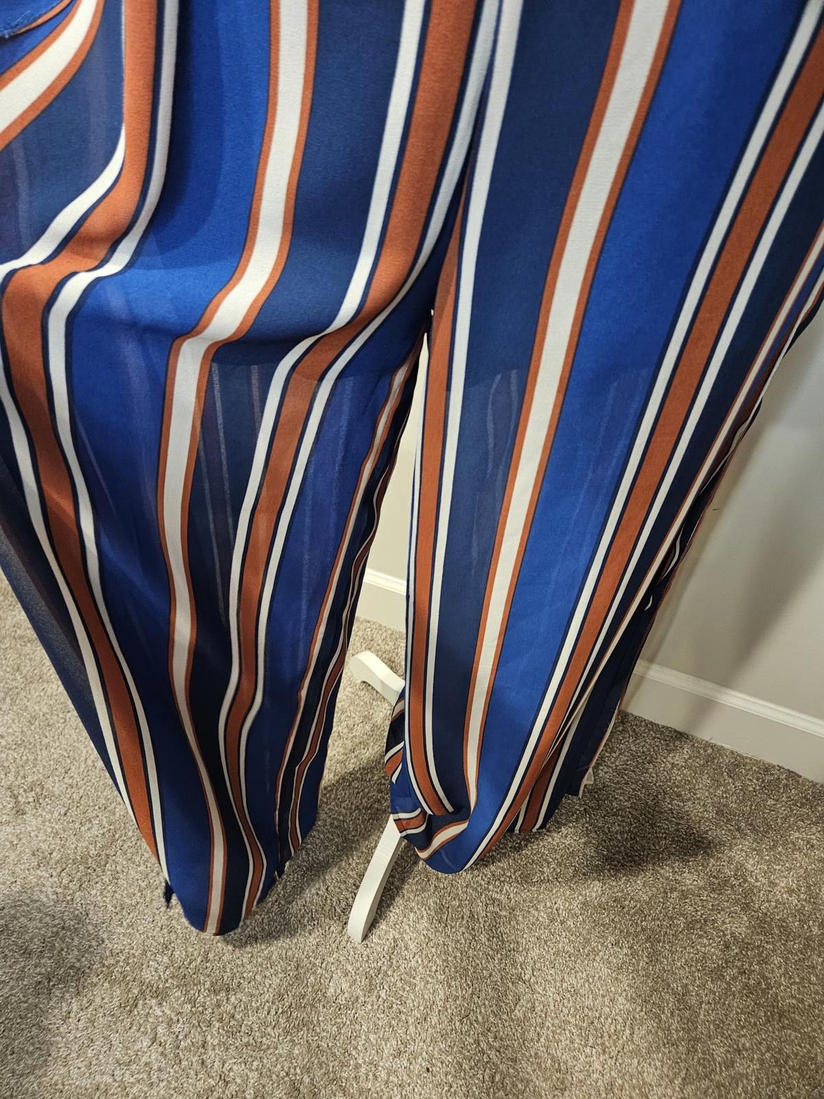 Designer Nwt JustFab Festival Striped Wide-Leg Pants/shorts #294 Size 32" / US 10 / IT 46 - 3 Thumbnail