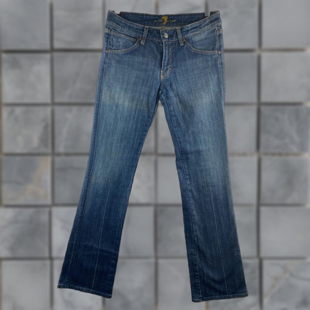 7 For All Mankind 7 for all Mankind Jeans Womens 28 Bootcut Denim Blue 5-Pocket Pockets Belt Loops Flap Pockets Made In USA Vintage No Regular Fit Modern Style Size 28" / US 6 / IT 42 - 1 Thumbnail