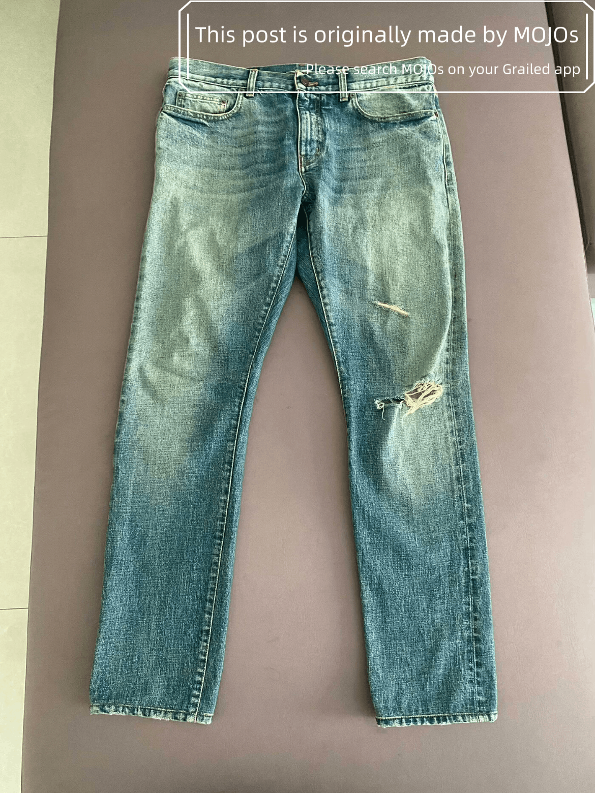 Sz 33 Saint Laurent Paris D02 Cutting Distressed Denim mojos