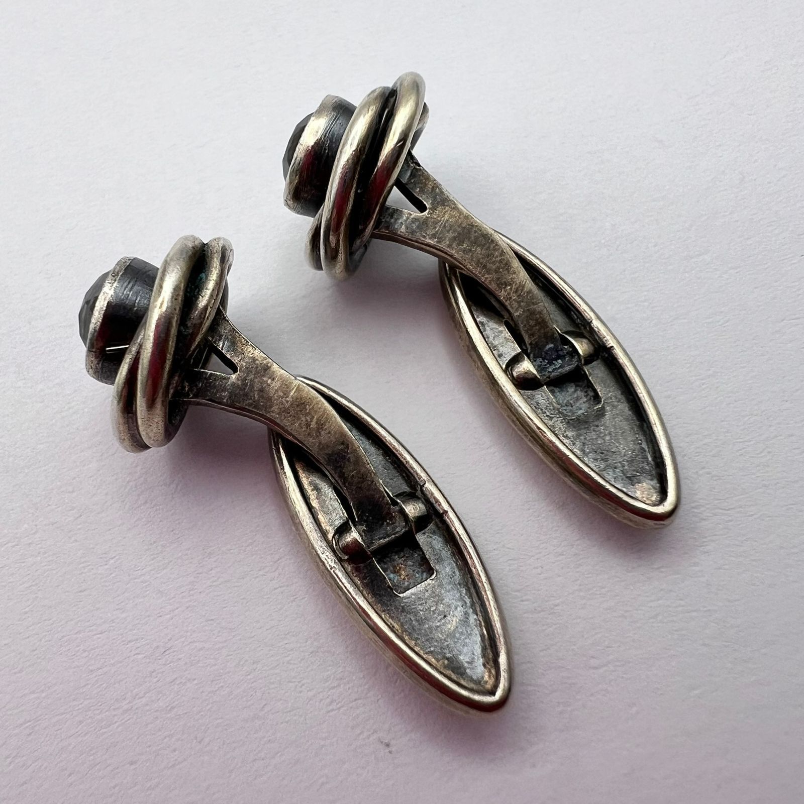Vintage Vintage 875 Silver Soviet Cufflinks Rock Crystal Spiral Men Size ONE SIZE - 7 Thumbnail