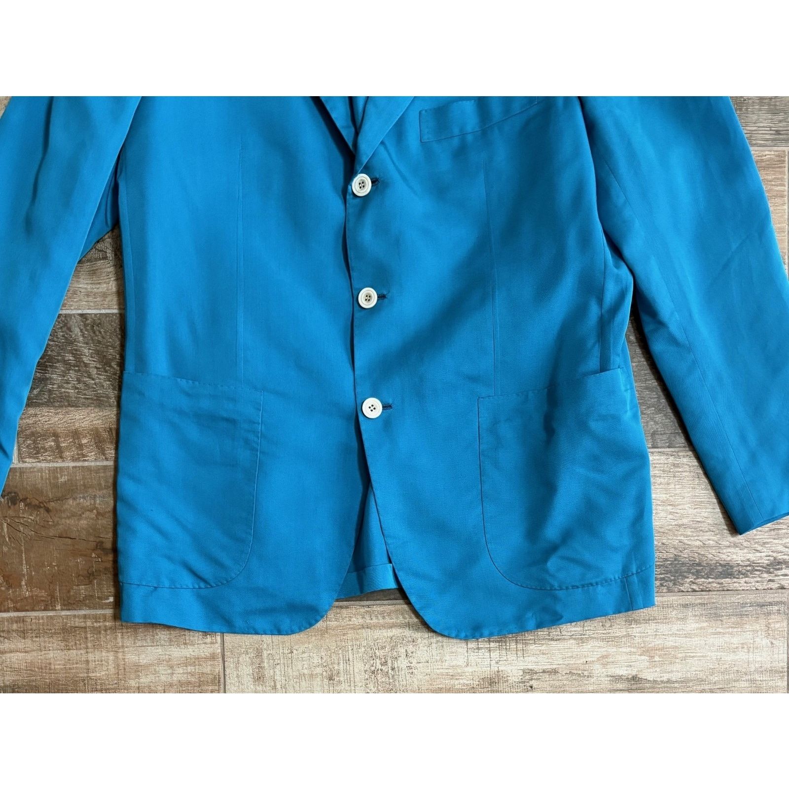 Kiton $8300 NWT KITON Napoli Blue Silk Wool Blazer 3 Button 46/56R Size 46R - 3 Thumbnail