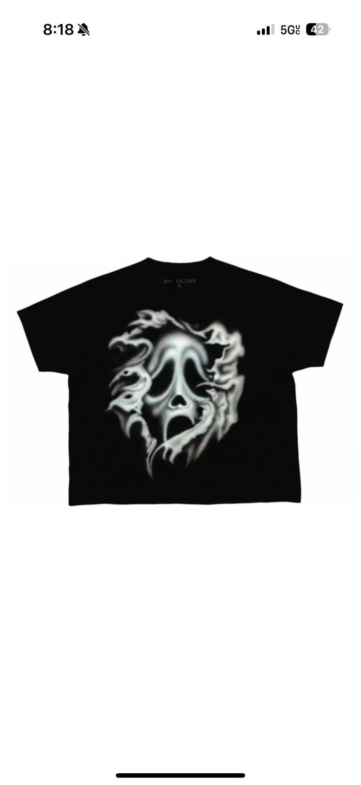 Travis Scott Don Toliver Scream Cactus Jack Airbrush Ghostface Tee Size US M / EU 48-50 / 2 - 3 Thumbnail