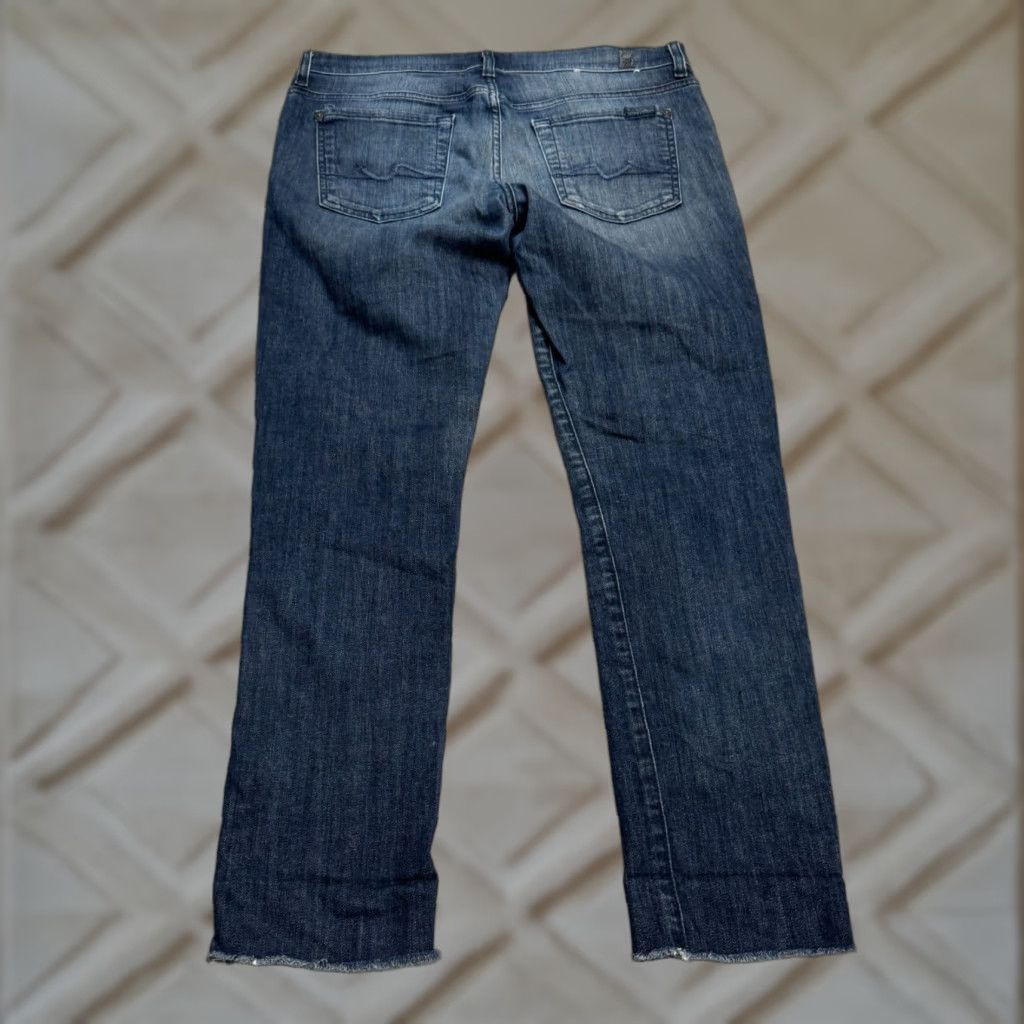 7 For All Mankind 7 For All Mankind Roxanne Straight Leg Ankle Denim Jeans Womens Blue 29 Mid Rise Jeans Size 29" - 1 Thumbnail