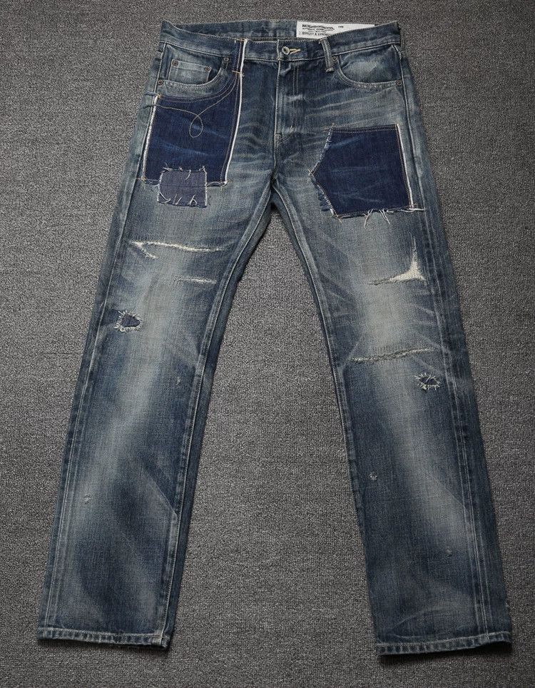 NBHD 16AW Distressed Patch Denim Blue M - dmc