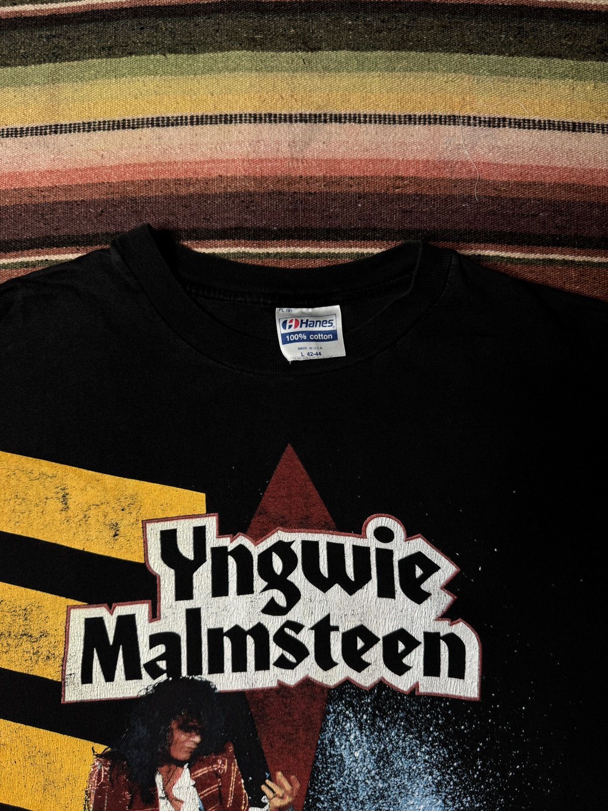 Band Tees × Vintage Vintage 1980's Yngwie Malmsteen Band Tee Shirt Size US L / EU 52-54 / 3 - 3 Thumbnail