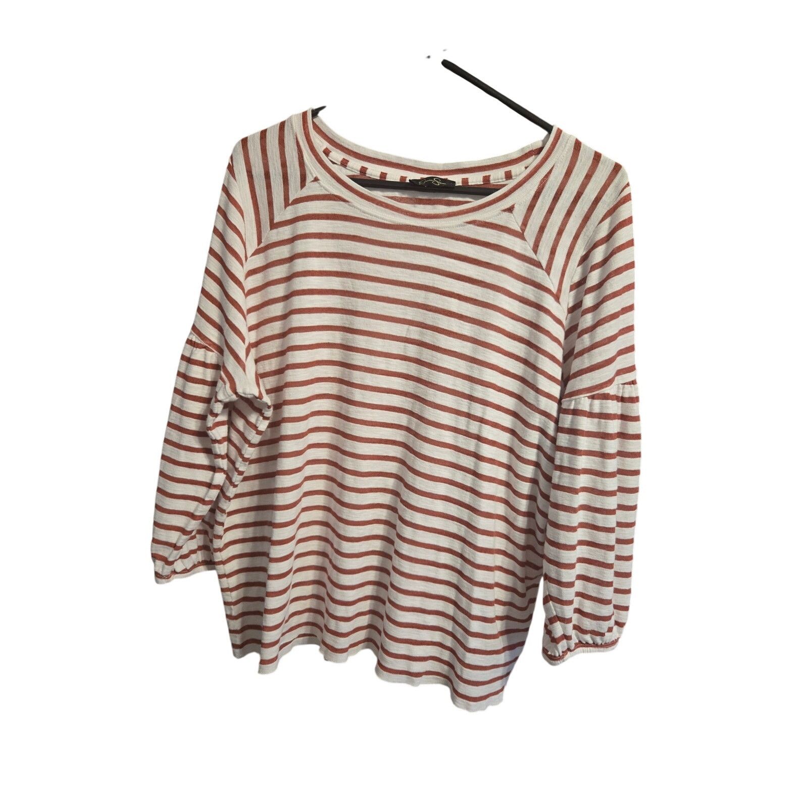 Jessica Simpson Jessica Simpson Striped Puff Sleeve Raglan Top 2X Size XXL / US 16-18 / IT 52-54 - 2 Thumbnail