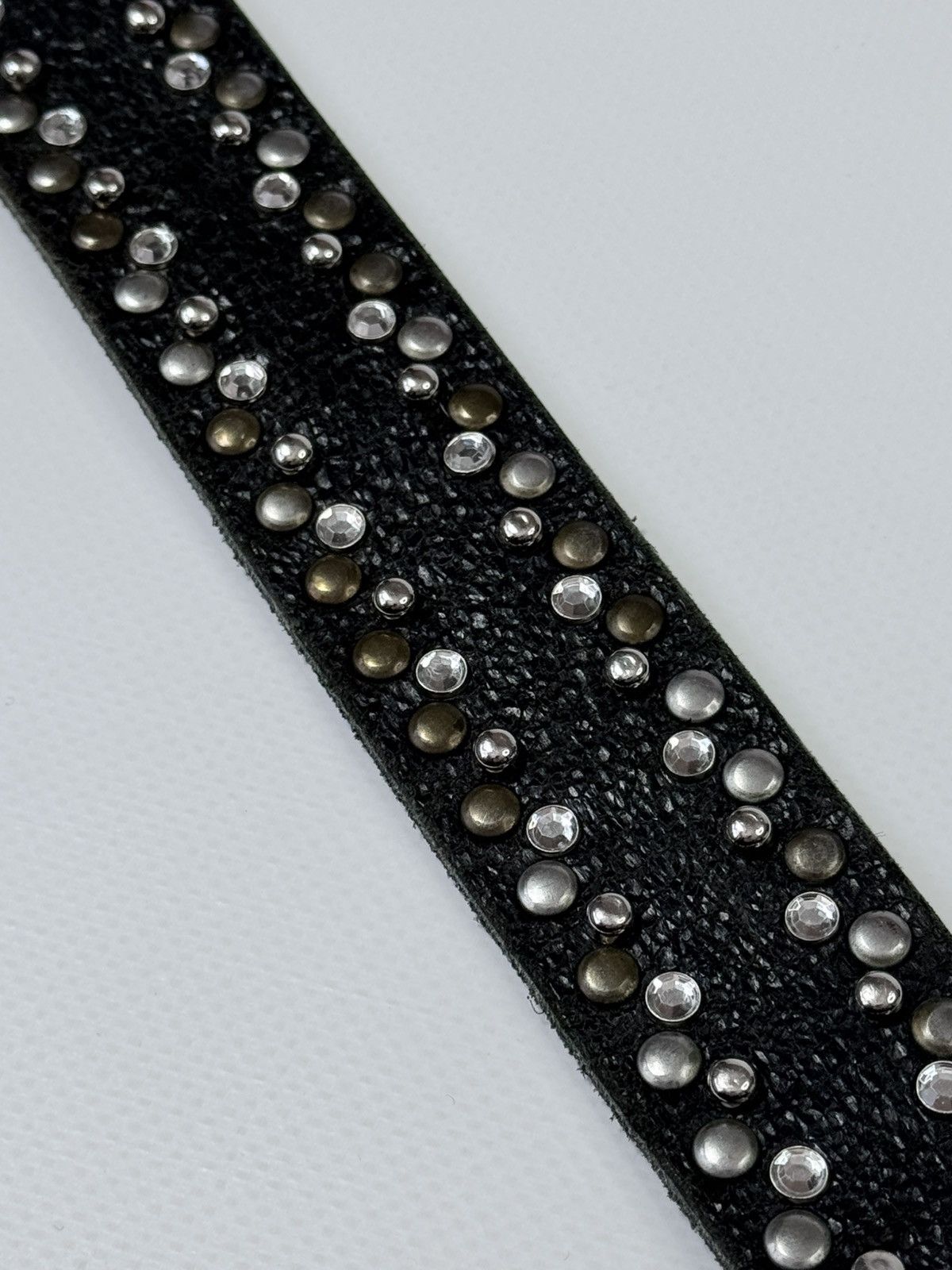 Other Y2K Rhinestone Embellished Leather Belt Size ONE SIZE - 6 Thumbnail