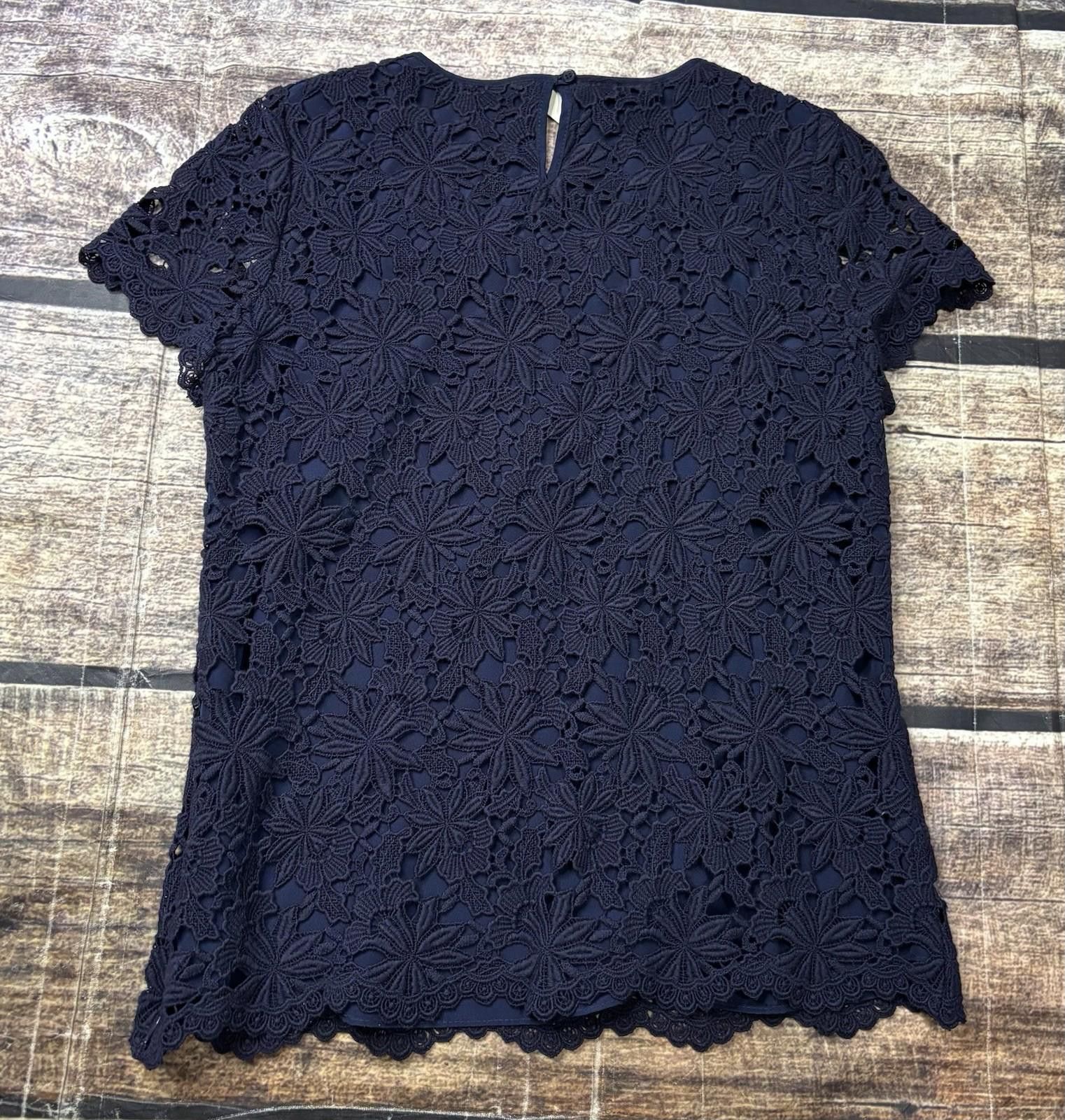 Other Talbots Top Womens 4P Floral Lace Lined Short Sleeve $119 Size S / US 4 / IT 40 - 3 Thumbnail