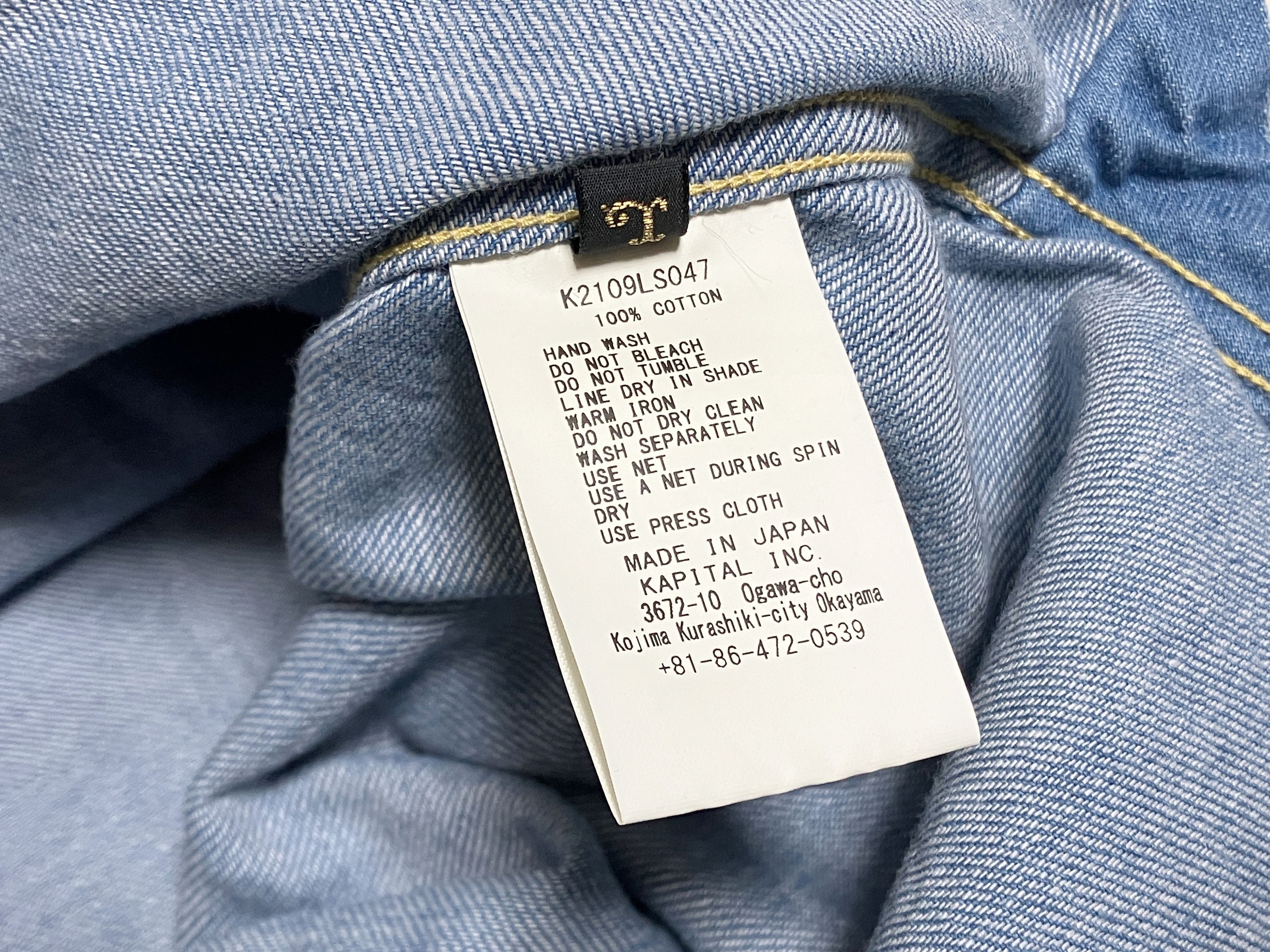 Kapital Kapital 8oz denim band collar studs western shirt indigo 3 Size US L / EU 52-54 / 3 - 11 Thumbnail