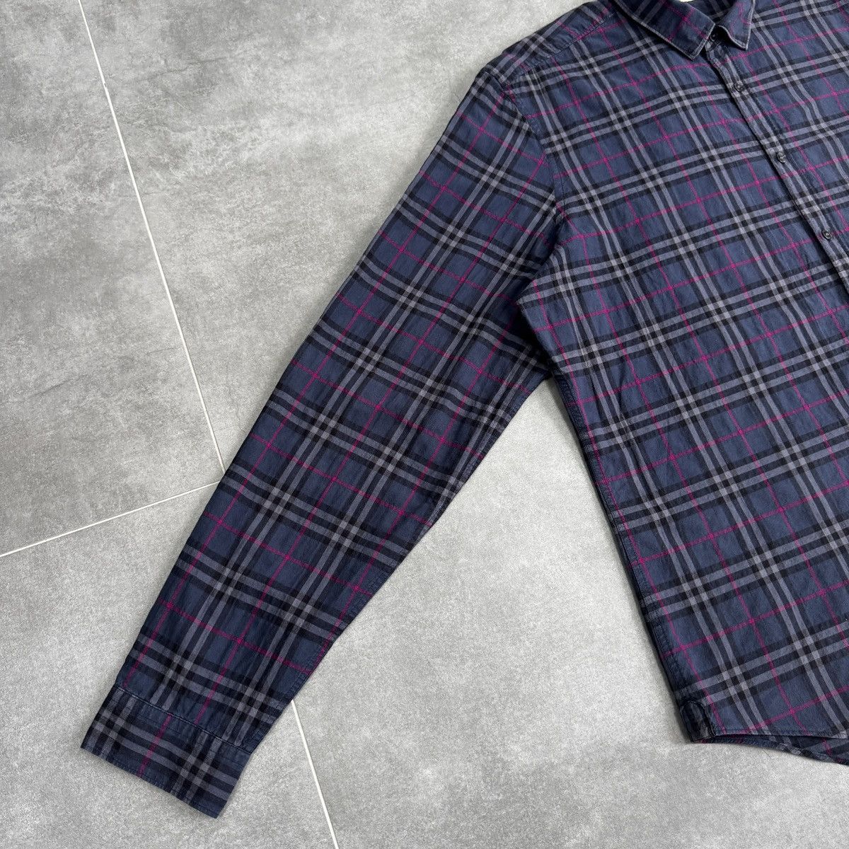 Burberry Burberry Brit Nova Check Blue Button Shirt Long Sleeve Size US XL / EU 56 / 4 - 3 Thumbnail