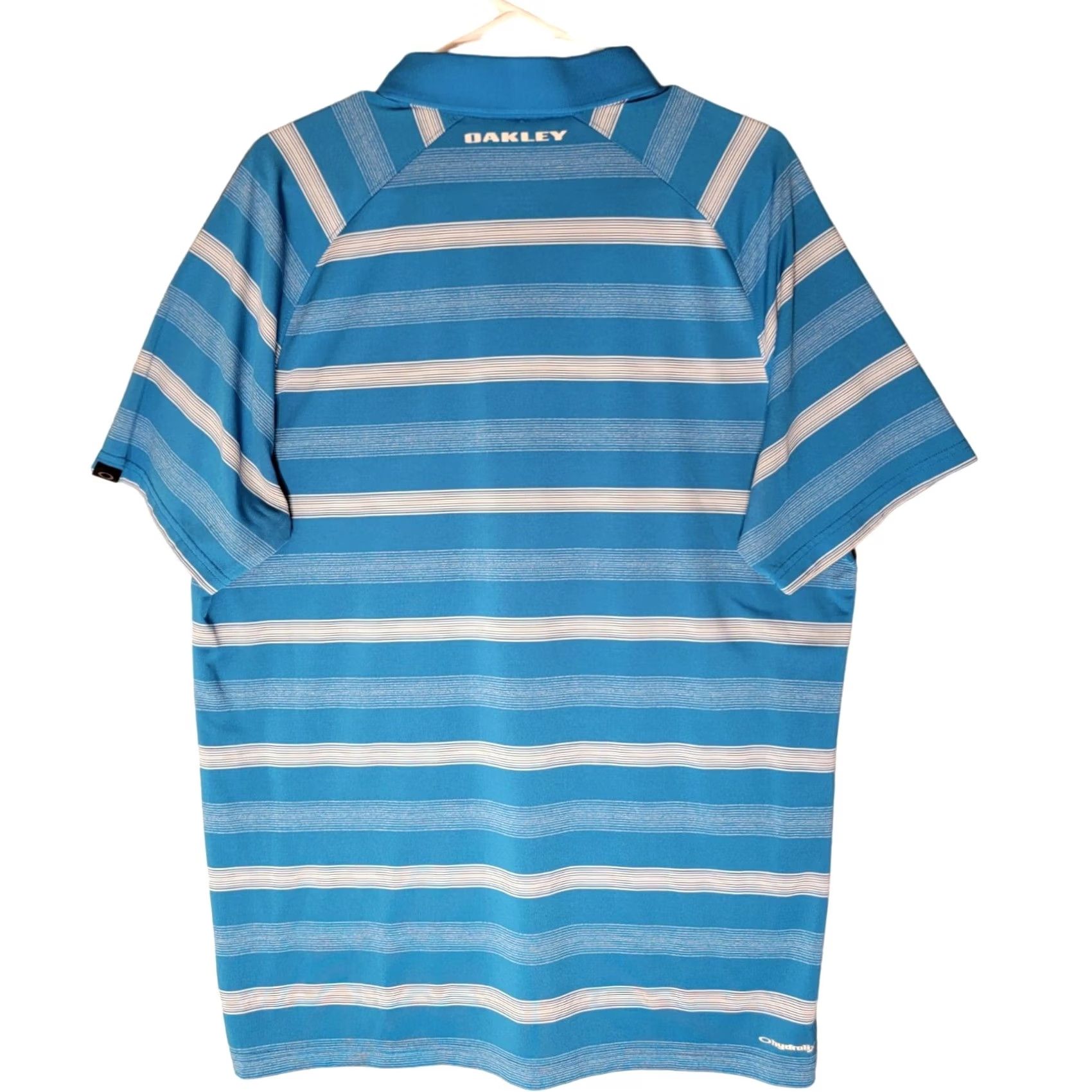 Oakley Oakley Golf Polo Shirt Mens L Regular Fit Blue Stripe OHydrolix Athletic Performance Shirt Size US L / EU 52-54 / 3 - 2 Thumbnail