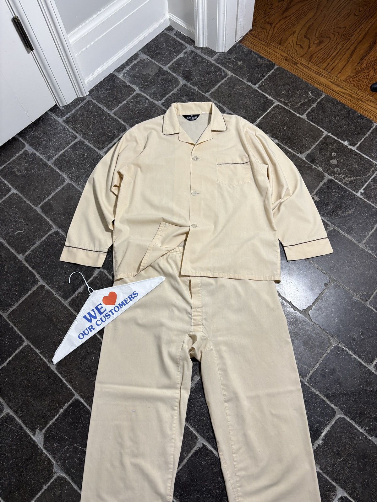 Vintage Vintage Matching Pyjama Set Shirt Pants Sleep 80s 90s Size US 38 / EU 54 - 3 Thumbnail