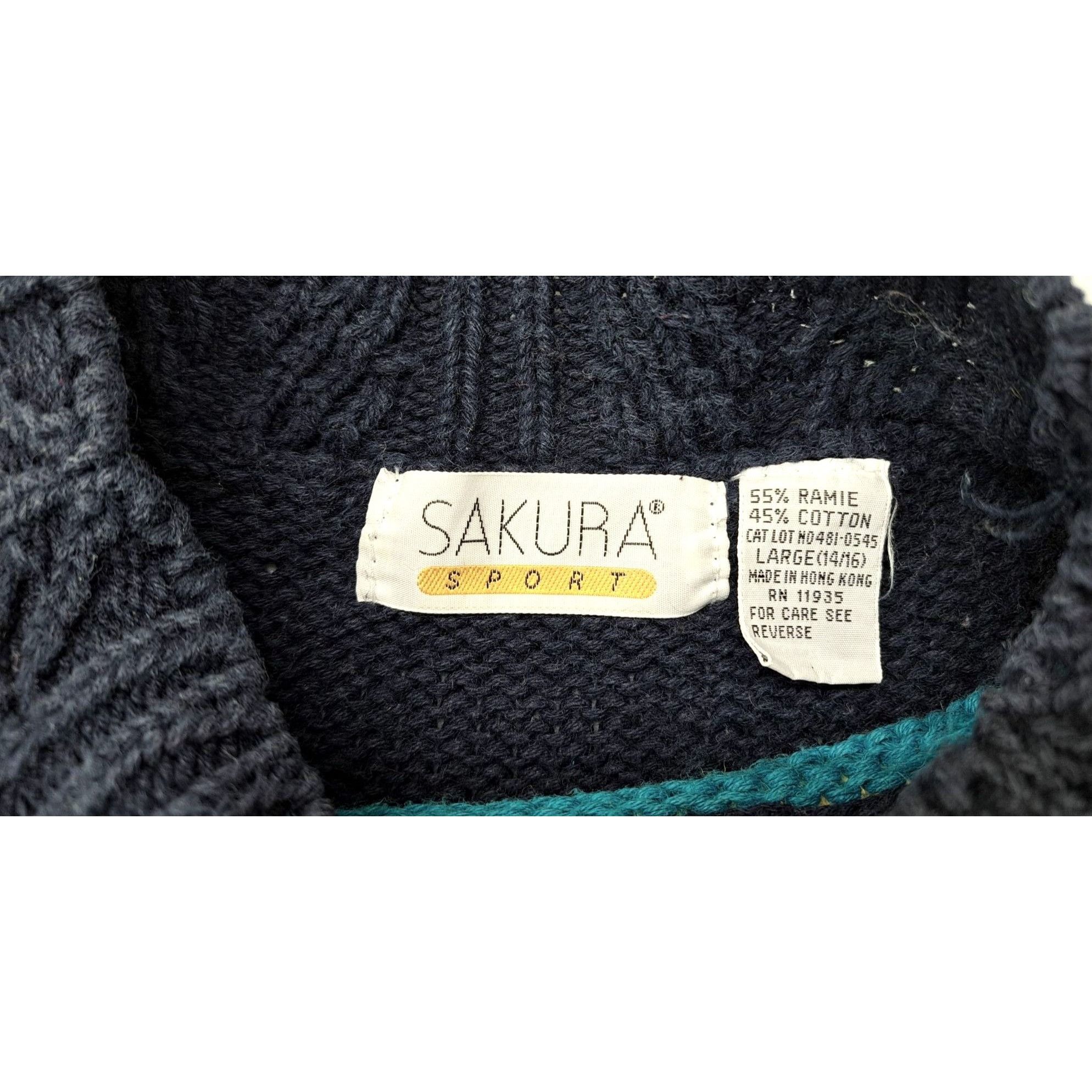 Vintage Vintage Sakura Sport Sweater Geometric Aztec Southwest Knit Size L / US 10 / IT 46 - 6 Thumbnail