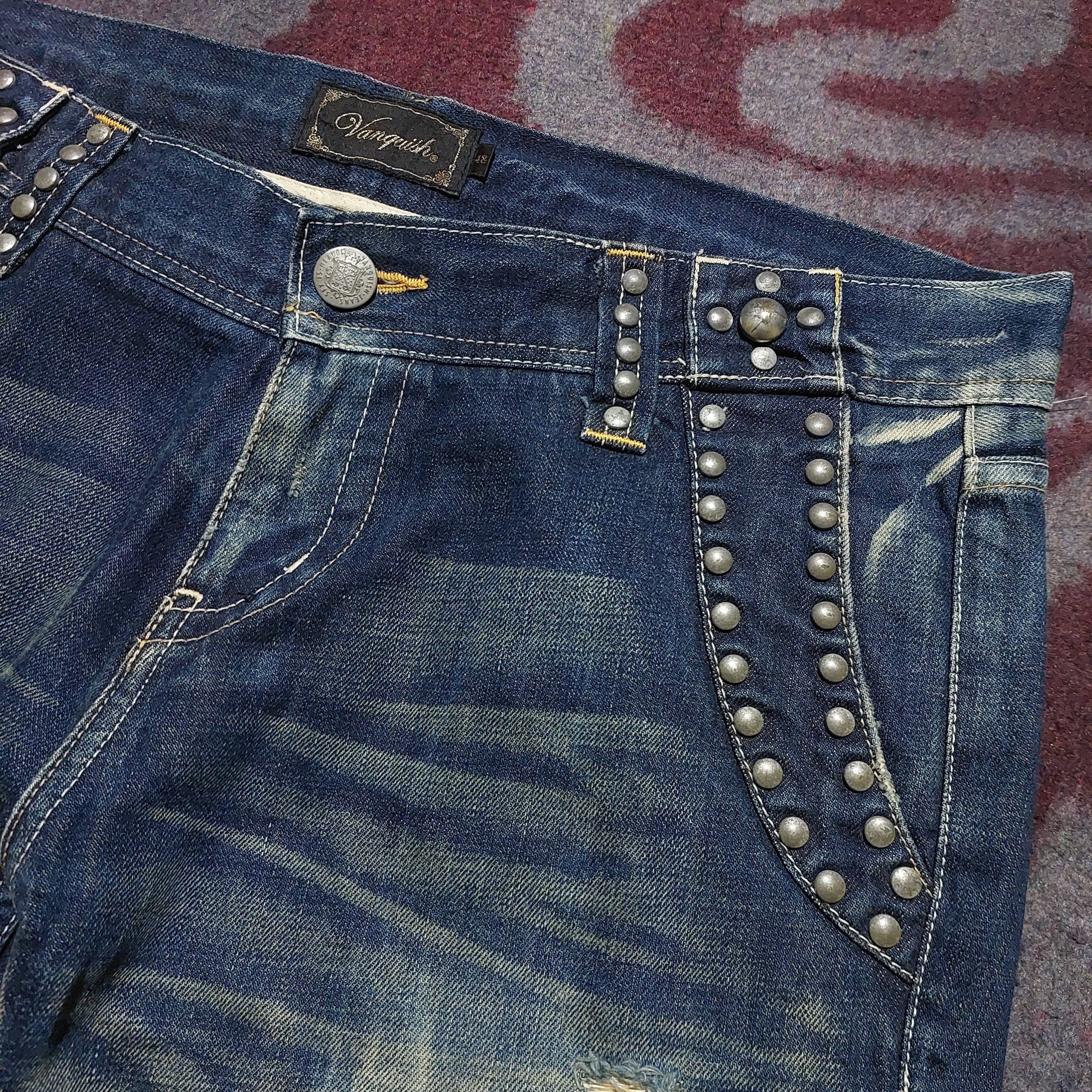 GOA Vanquish studded ripped flared blue denim Size US 36 / EU 52 - 8 Thumbnail