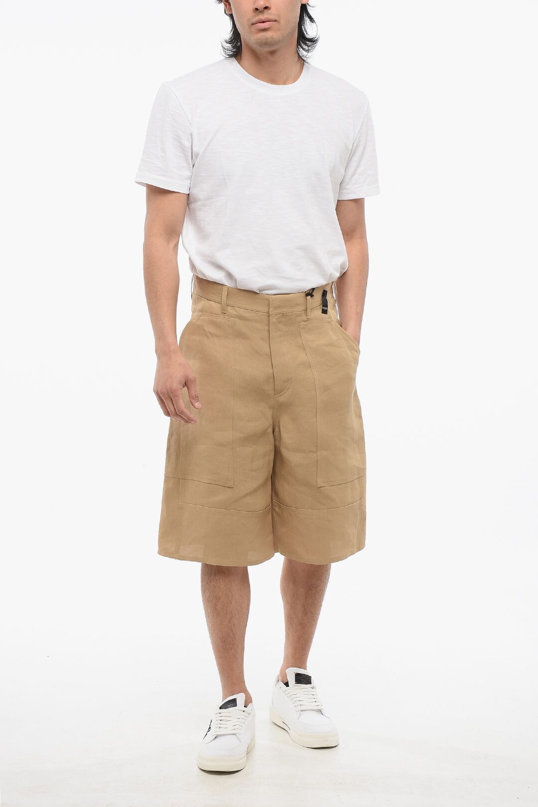 Fendi og1mm0825 Textile Paper Short in Beige Size US 30 / EU 46 - 4 Thumbnail
