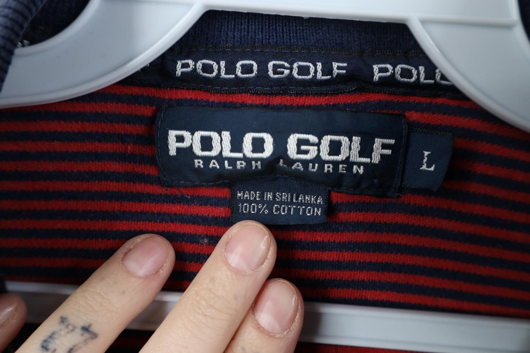 Polo Ralph Lauren Vintage 90s Polo Golf Ralph Lauren Striped Shield Crest Polo Size US L / EU 52-54 / 3 - 7 Thumbnail