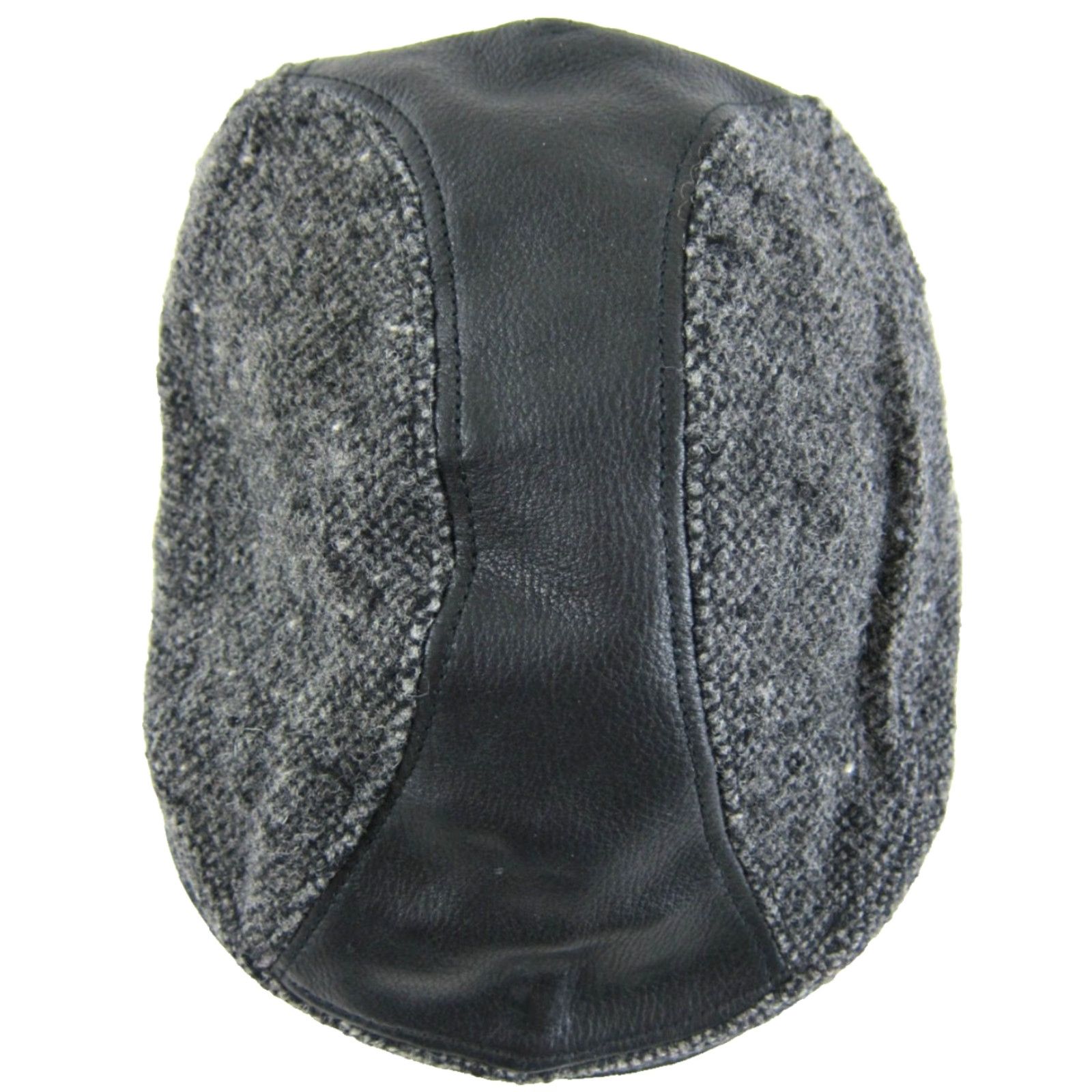 Stacy Adams VINTAGE Stacy Adams Wool Leather Cabbie Hat Newsboy Cap L/XL Black Men Size ONE SIZE - 6 Thumbnail