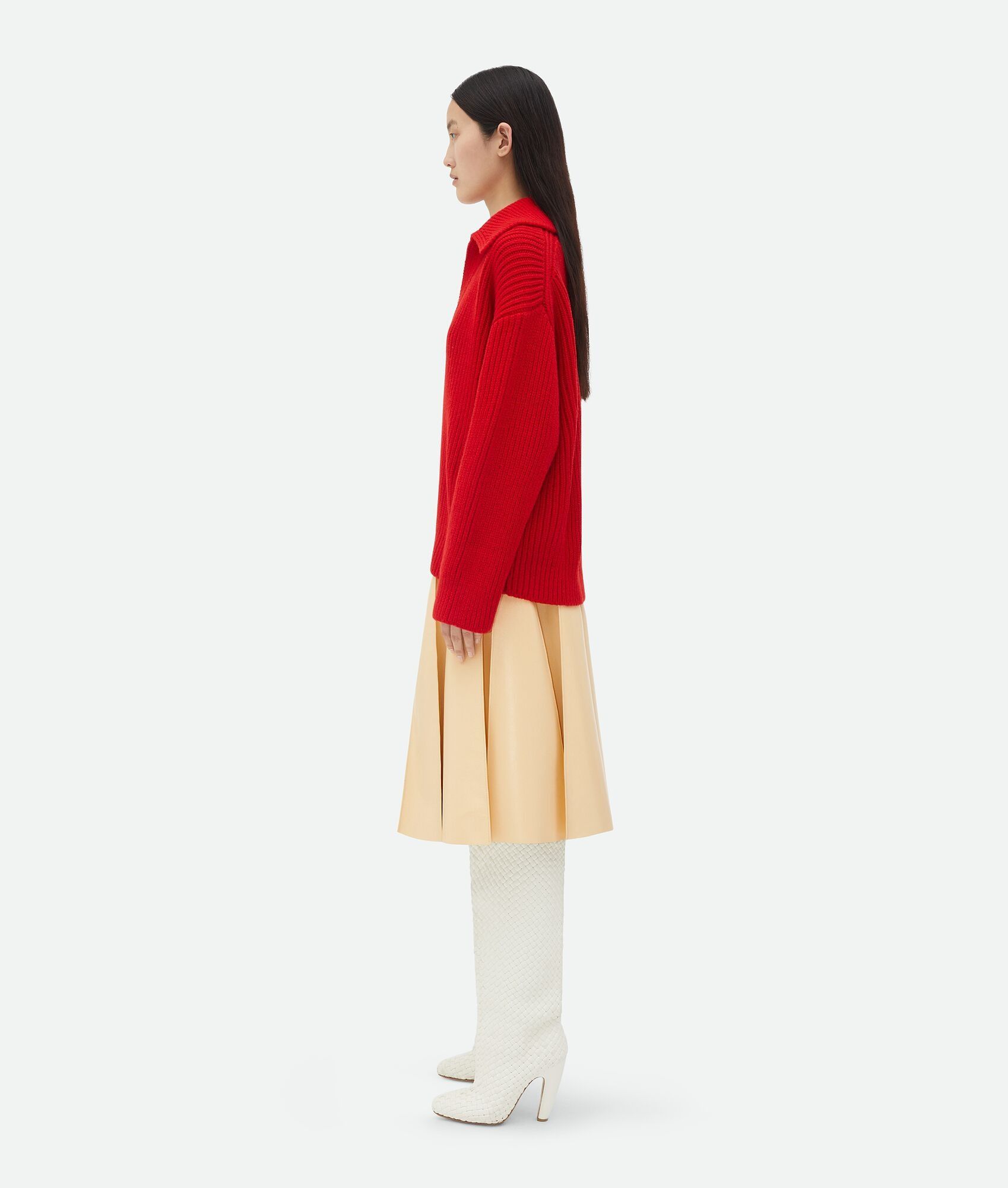 Bottega Veneta o1w1db10825 Heavy Wool And Cashmere Sweater in Red Size S / US 4 / IT 40 - 2 Thumbnail