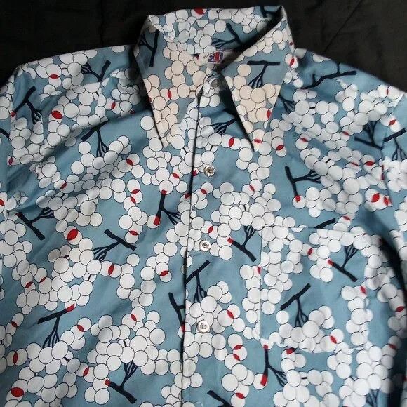 JCPenney Vintage JCPenney Cherry Blossom Polyester Disco Shirt Size US L / EU 52-54 / 3 - 1 Thumbnail