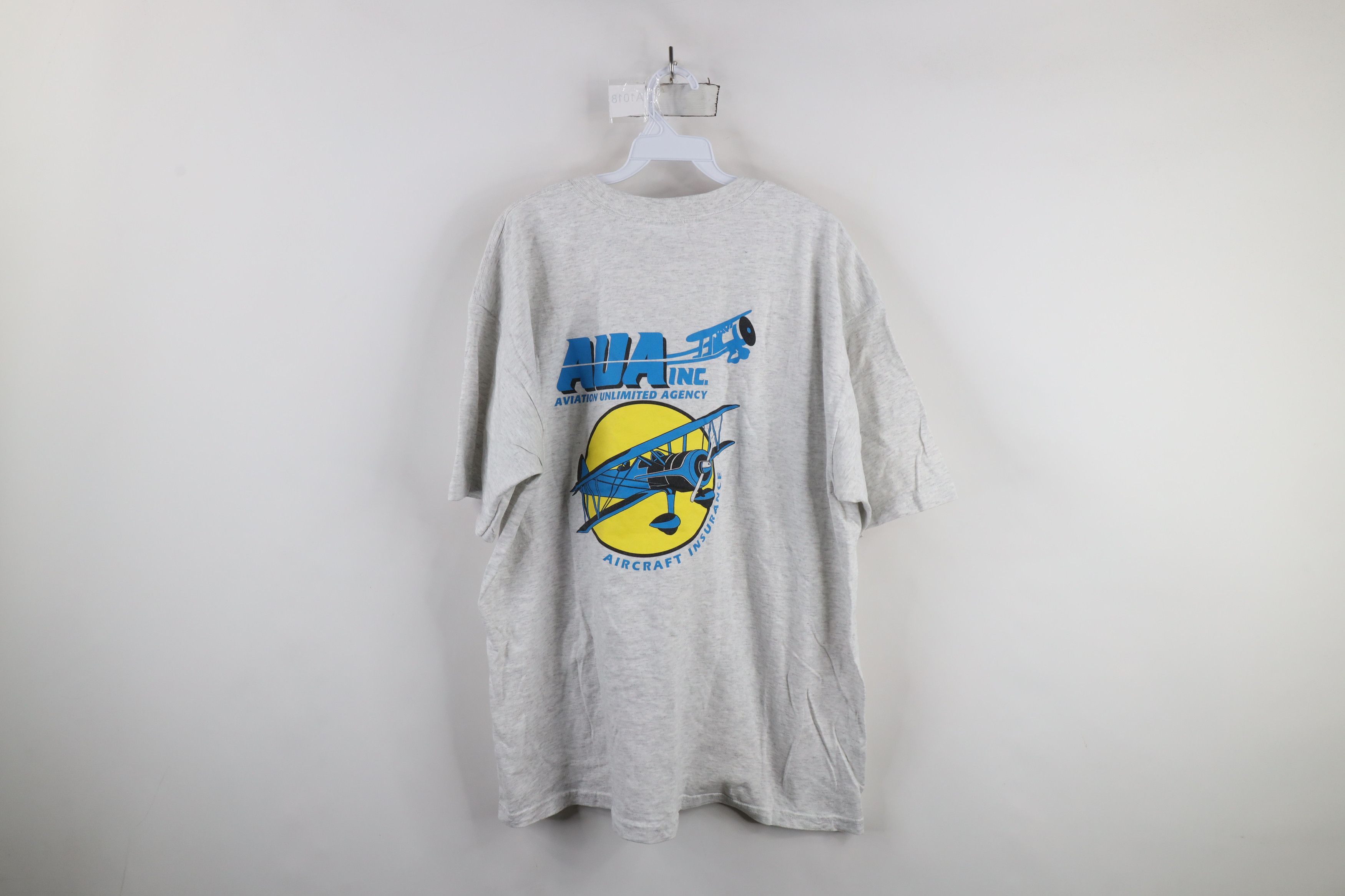 Vintage Vintage 90s AUA Inc Aviation Unlimited Agency T-Shirt Gray Size US XL / EU 56 / 4 - 12 Thumbnail
