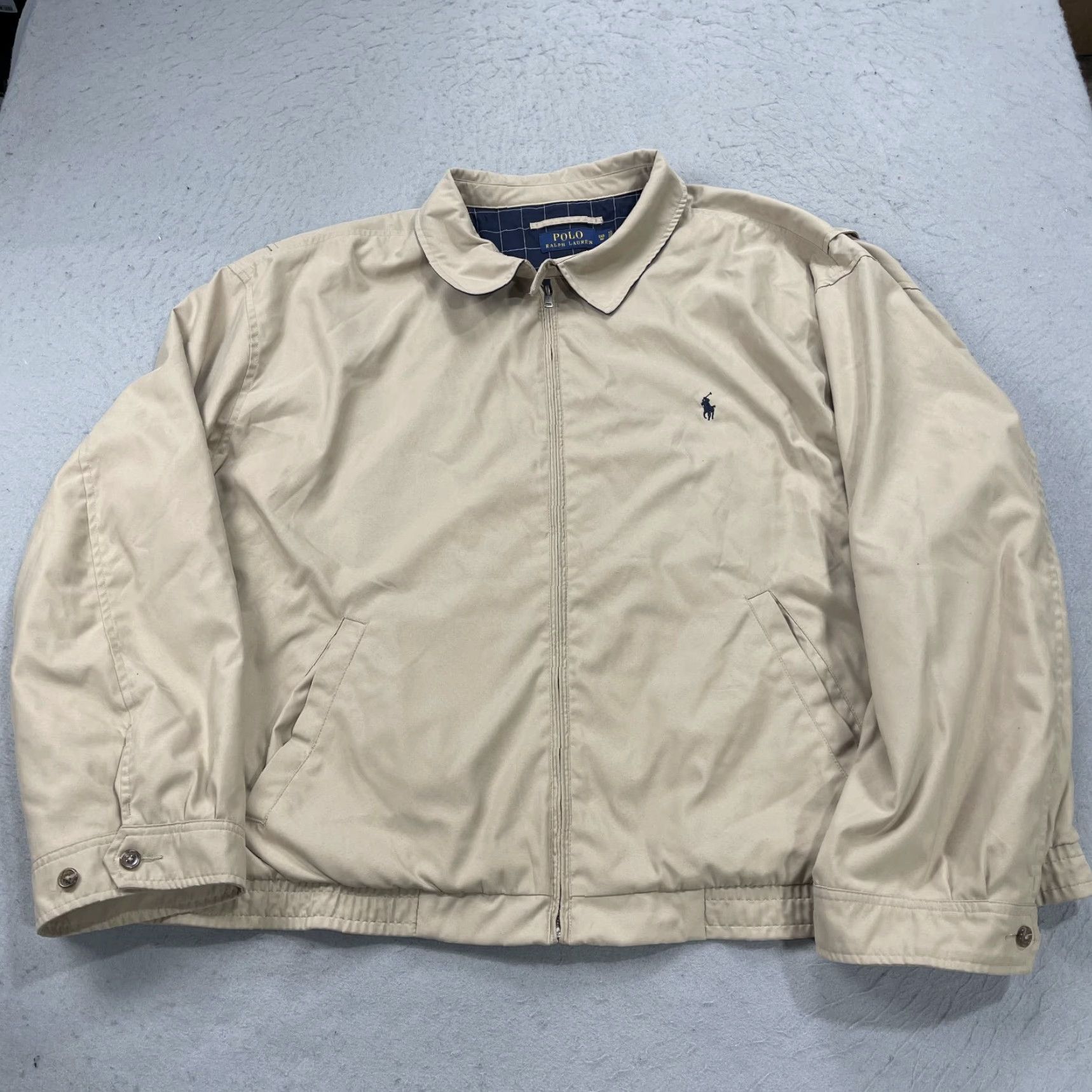 Polo Ralph Lauren VINTAGE Polo Ralph Lauren Jacket Mens 5XB Big Beige Lined Bomber Pony Full Zip Classic Size US XXL / EU 58 / 5 - 2 Thumbnail