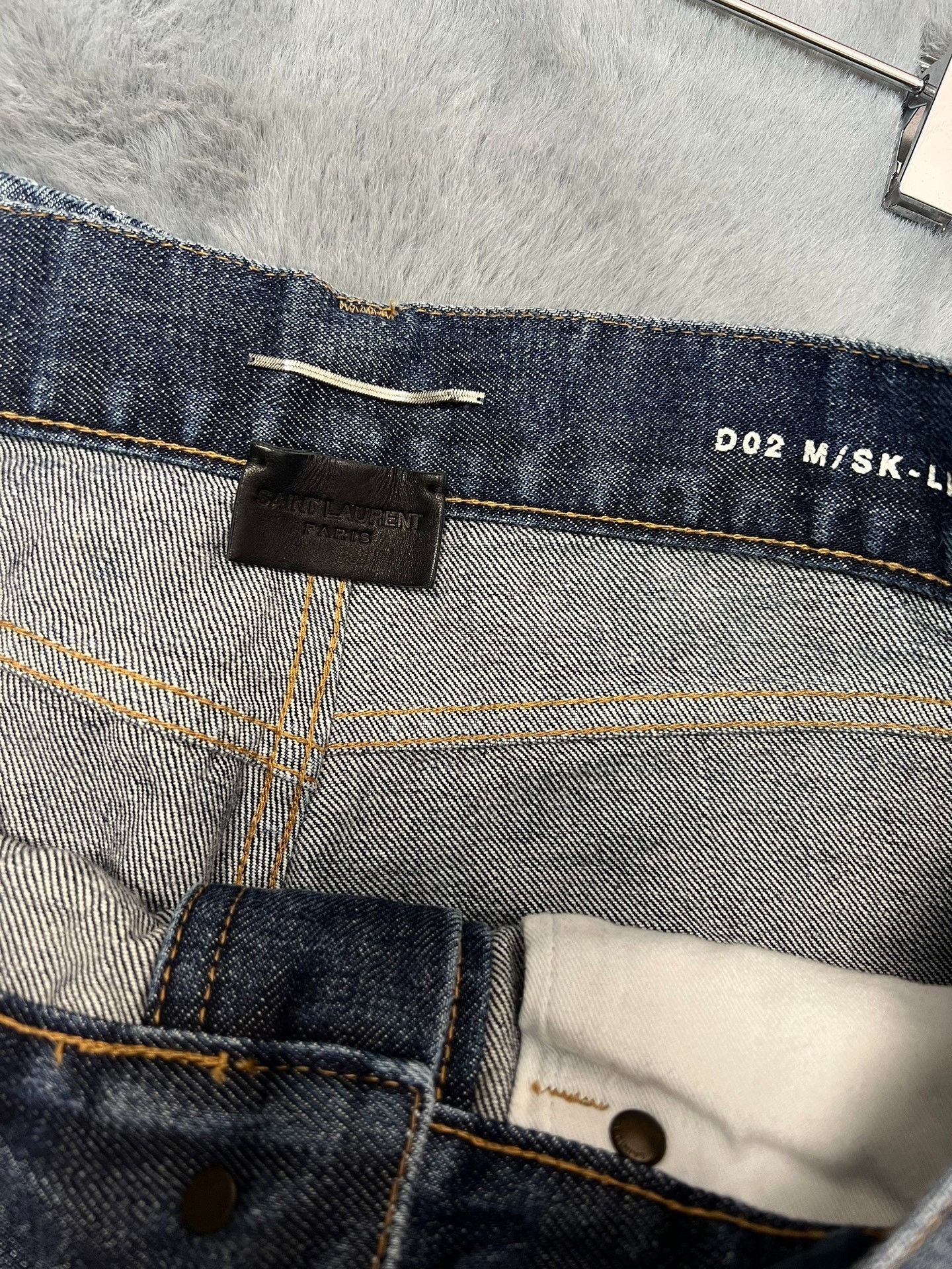 Saint Laurent Paris Saint laurent Dark blue jeans with stitched patches in the Size US 31 - 3 Thumbnail